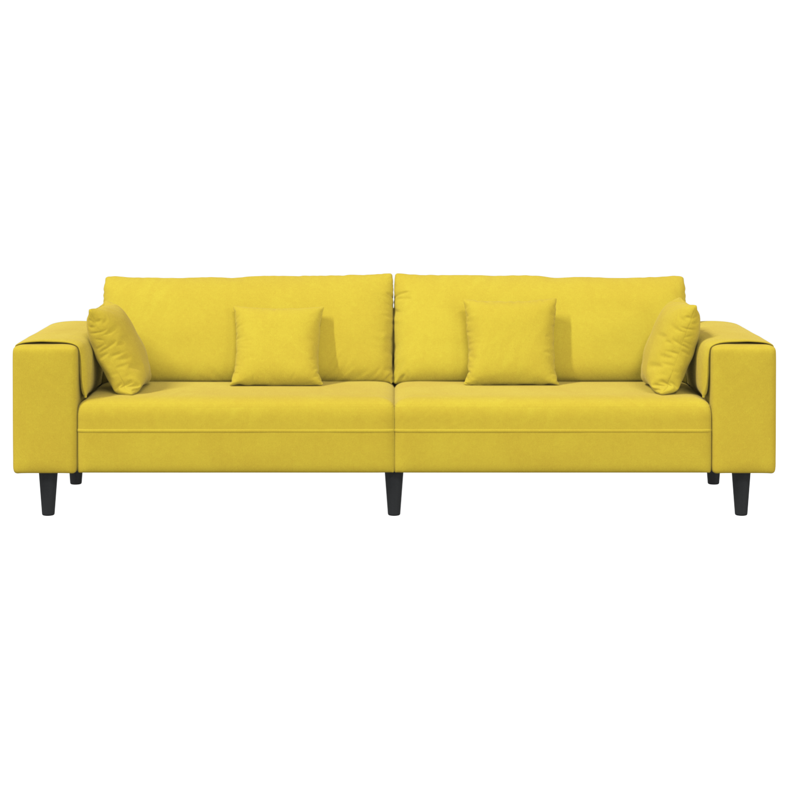 vidaXL Canapea din catifea cu pernă Galben 210 cm Catifea vidaXL Canapea din catifea cu pernă Galben 210 cm Catifea