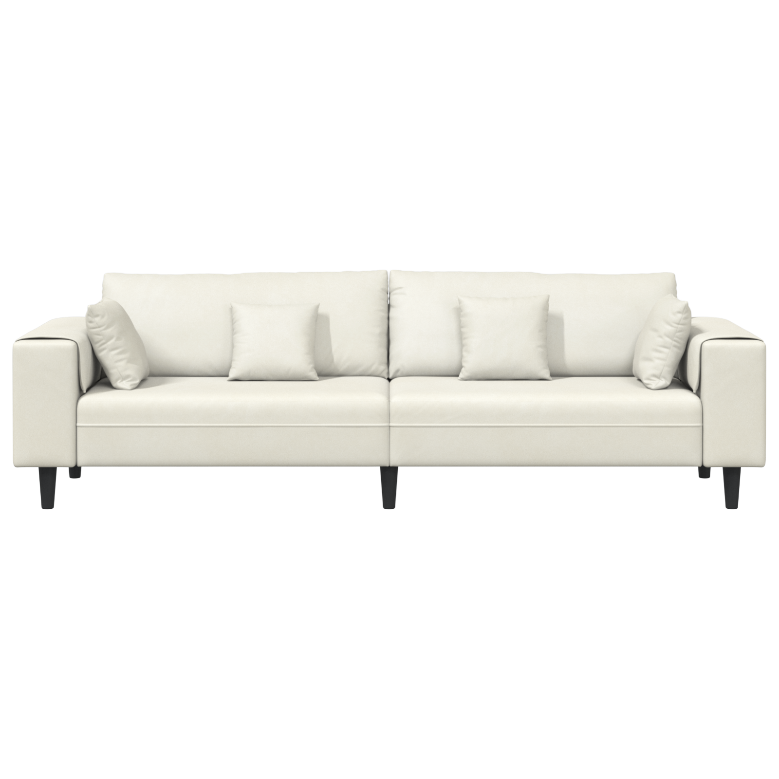 vidaXL Canapea din catifea cu pernă Crem 208 cm Catifea vidaXL Canapea din catifea cu pernă Crem 208 cm Catifea
