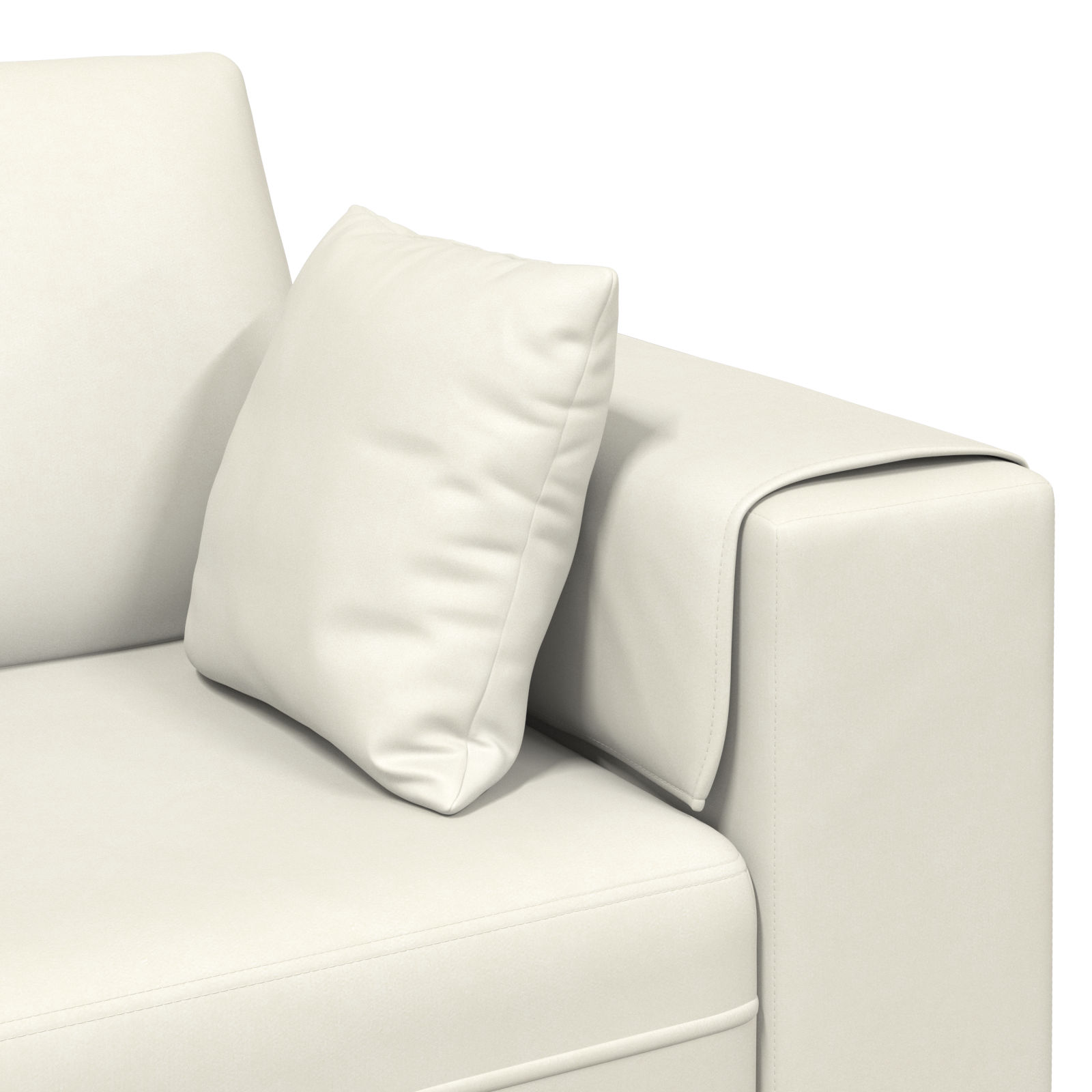 vidaXL Canapea din catifea cu pernă Crem 208 cm Catifea vidaXL Canapea din catifea cu pernă Crem 208 cm Catifea