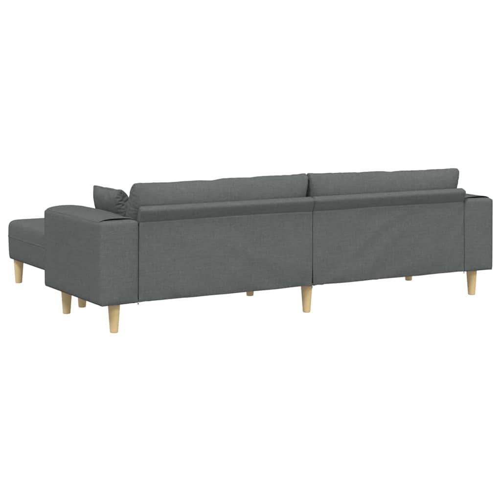 vidaXL Sofa din material textil cu pernă Gri închis 208 cm țesătură