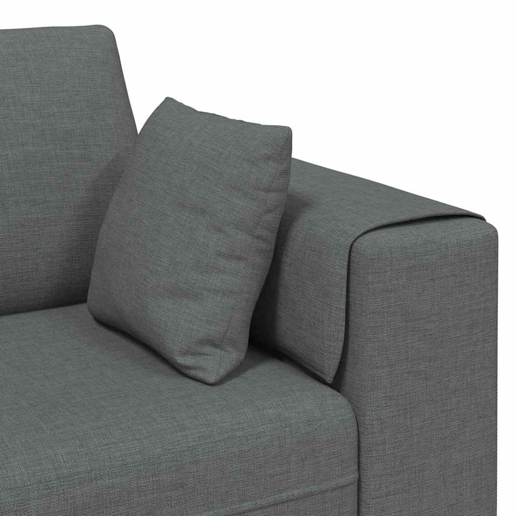 vidaXL Sofa din material textil cu pernă Gri închis 208 cm țesătură