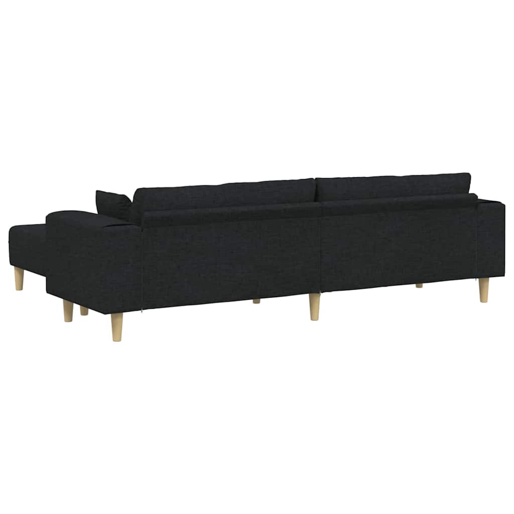 vidaXL Sofa din material textil cu pernă Negru 208 cm țesătură