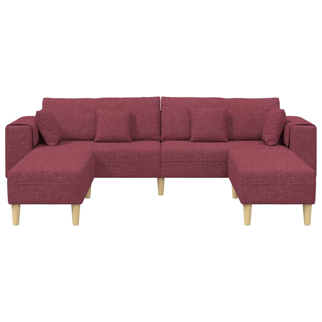 vidaXL Sofa din material textil cu pernă Roșu Vin 208 cm țesătură