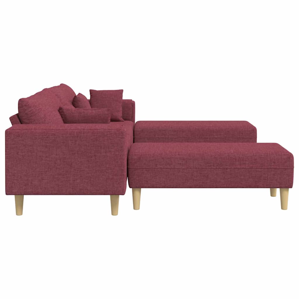 vidaXL Sofa din material textil cu pernă Roșu Vin 208 cm țesătură