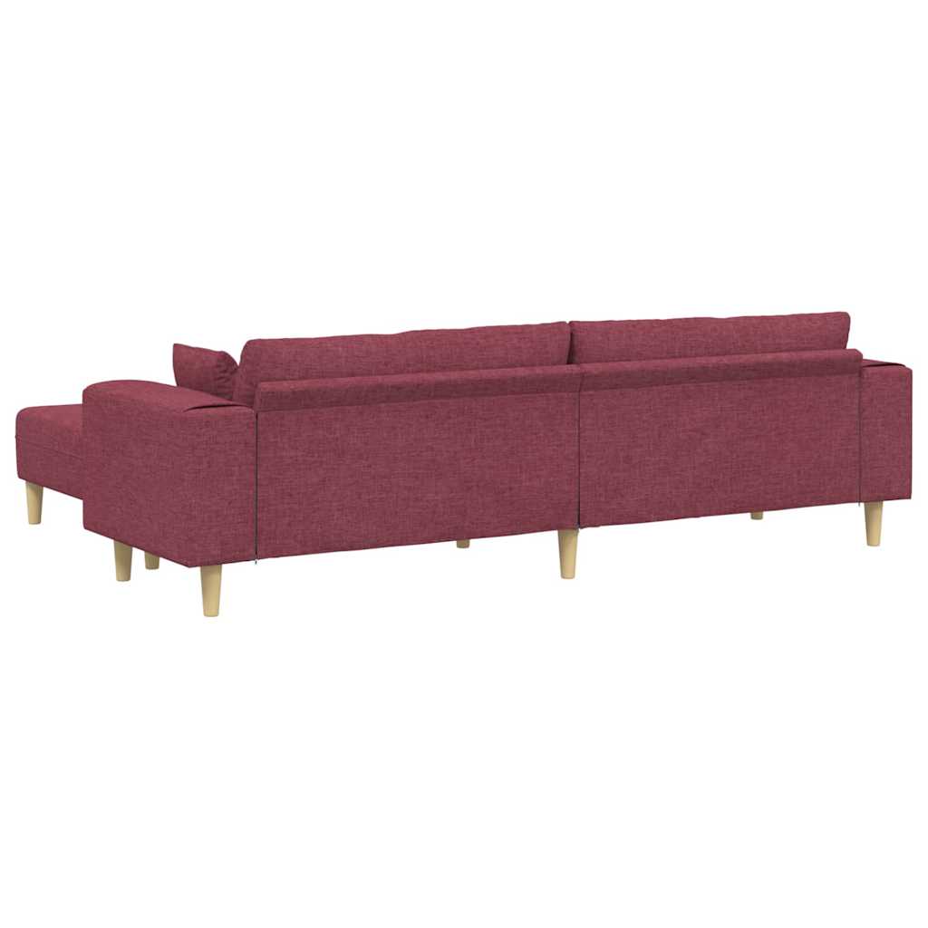 vidaXL Sofa din material textil cu pernă Roșu Vin 208 cm țesătură