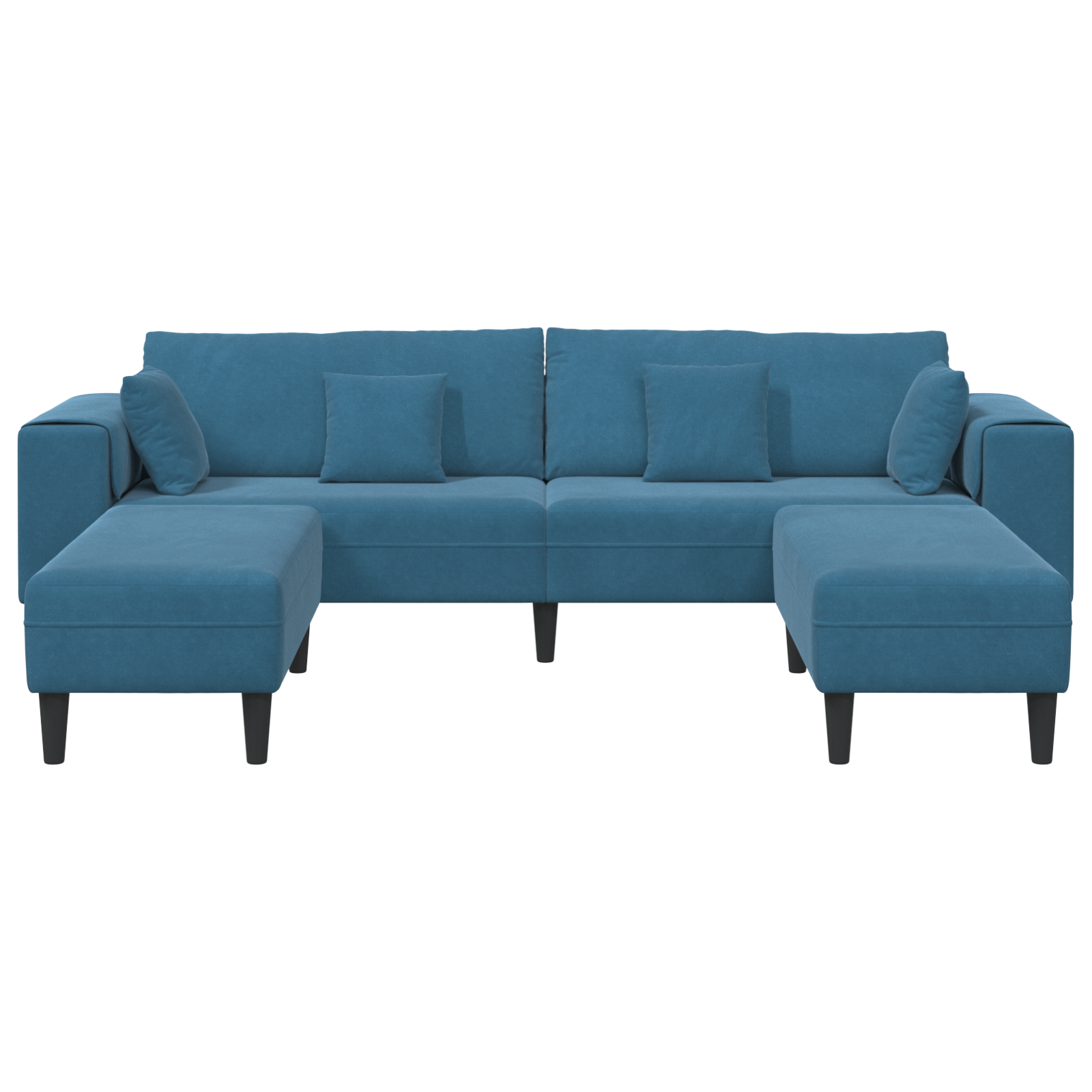 vidaXL Canapea din catifea cu pernă 3 pcs albastru 208 cm Catifea vidaXL Canapea din catifea cu pernă 3 pcs albastru 208 cm Catifea