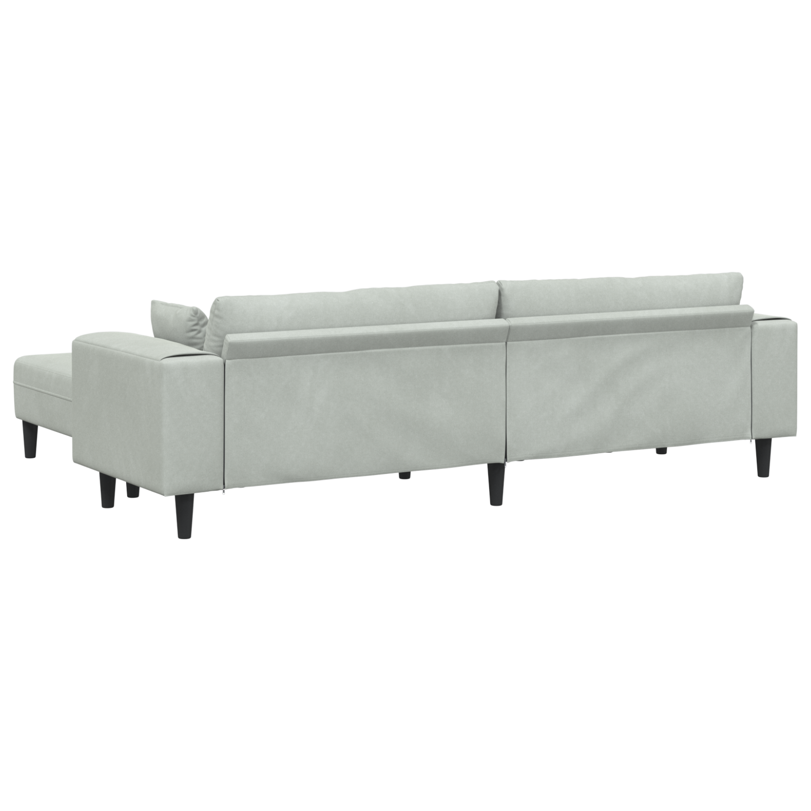 vidaXL Canapea din catifea cu pernă 3 pcs Gri deschis 208 cm Catifea