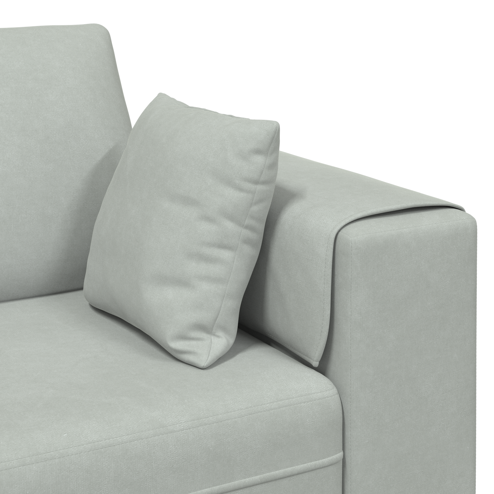 vidaXL Canapea din catifea cu pernă 3 pcs Gri deschis 208 cm Catifea