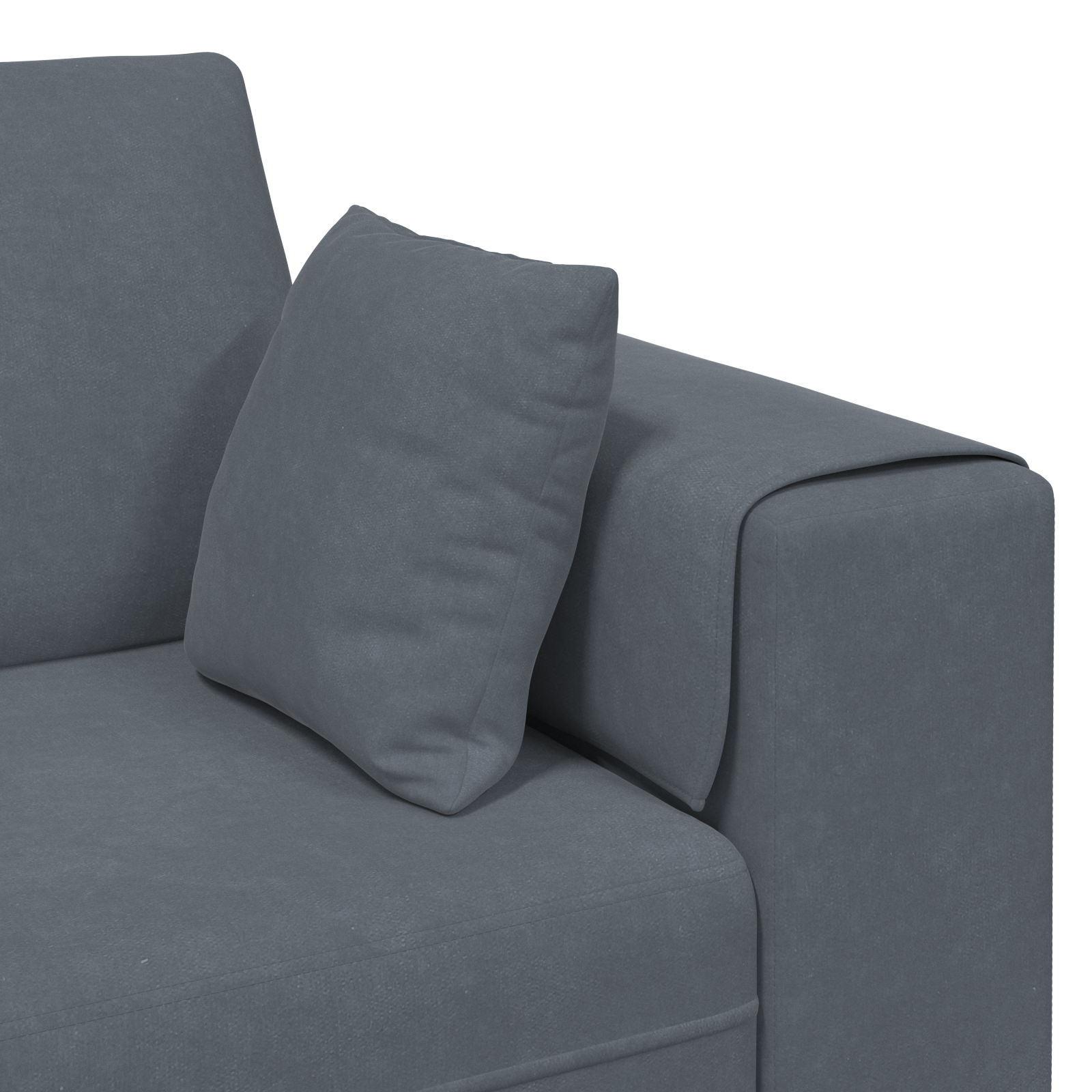 vidaXL Canapea din catifea cu pernă 3 pcs Gri închis 208 cm Catifea vidaXL Canapea din catifea cu pernă 3 pcs Gri închis 208 cm Catifea