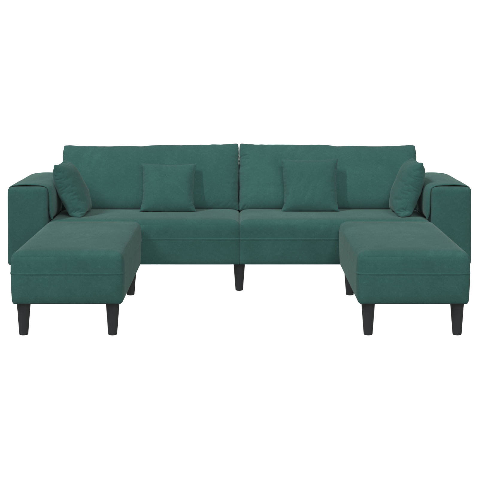 vidaXL Canapea din catifea cu pernă 3 pcs Verde închis 208 cm Catifea vidaXL Canapea din catifea cu pernă 3 pcs Verde închis 208 cm Catifea