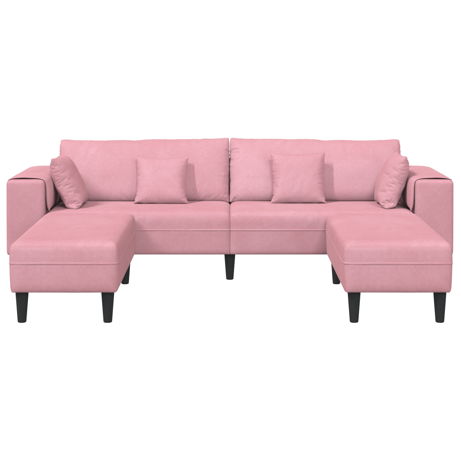 vidaXL Canapea din catifea cu pernă 3 pcs Roz 208 cm Catifea vidaXL Canapea din catifea cu pernă 3 pcs Roz 208 cm Catifea