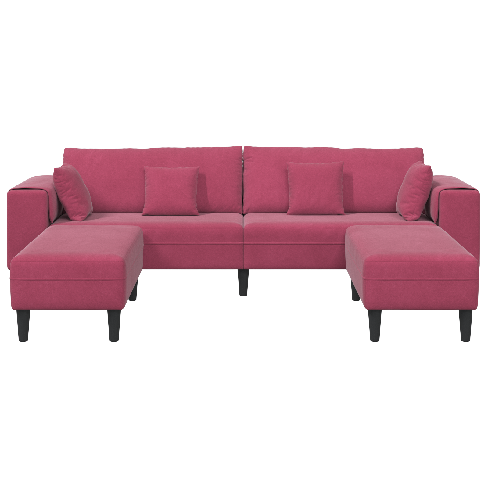 vidaXL Canapea din catifea cu pernă 3 pcs Roșu Vin 208 cm Catifea vidaXL Canapea din catifea cu pernă 3 pcs Roșu Vin 208 cm Catifea