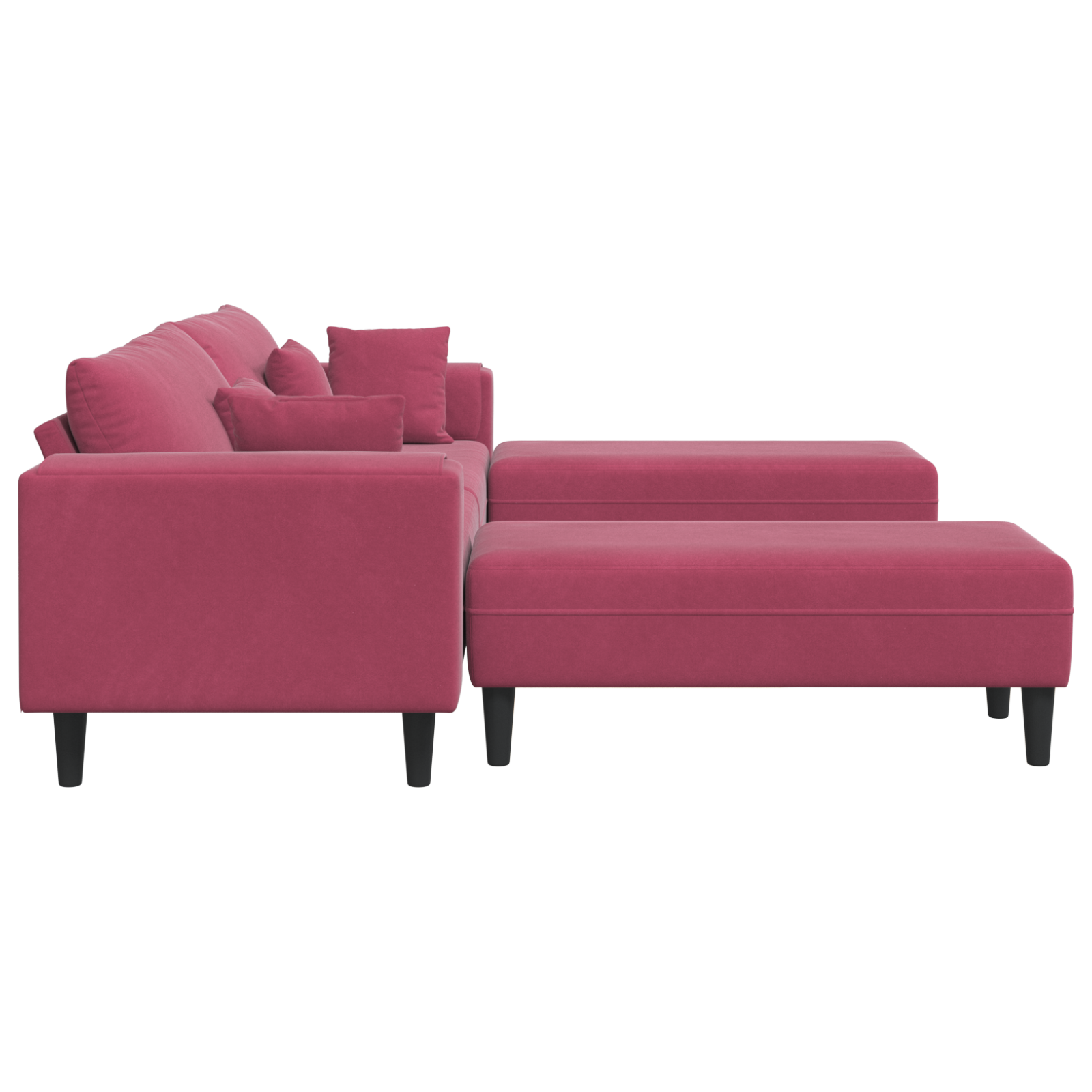 vidaXL Canapea din catifea cu pernă 3 pcs Roșu Vin 208 cm Catifea vidaXL Canapea din catifea cu pernă 3 pcs Roșu Vin 208 cm Catifea