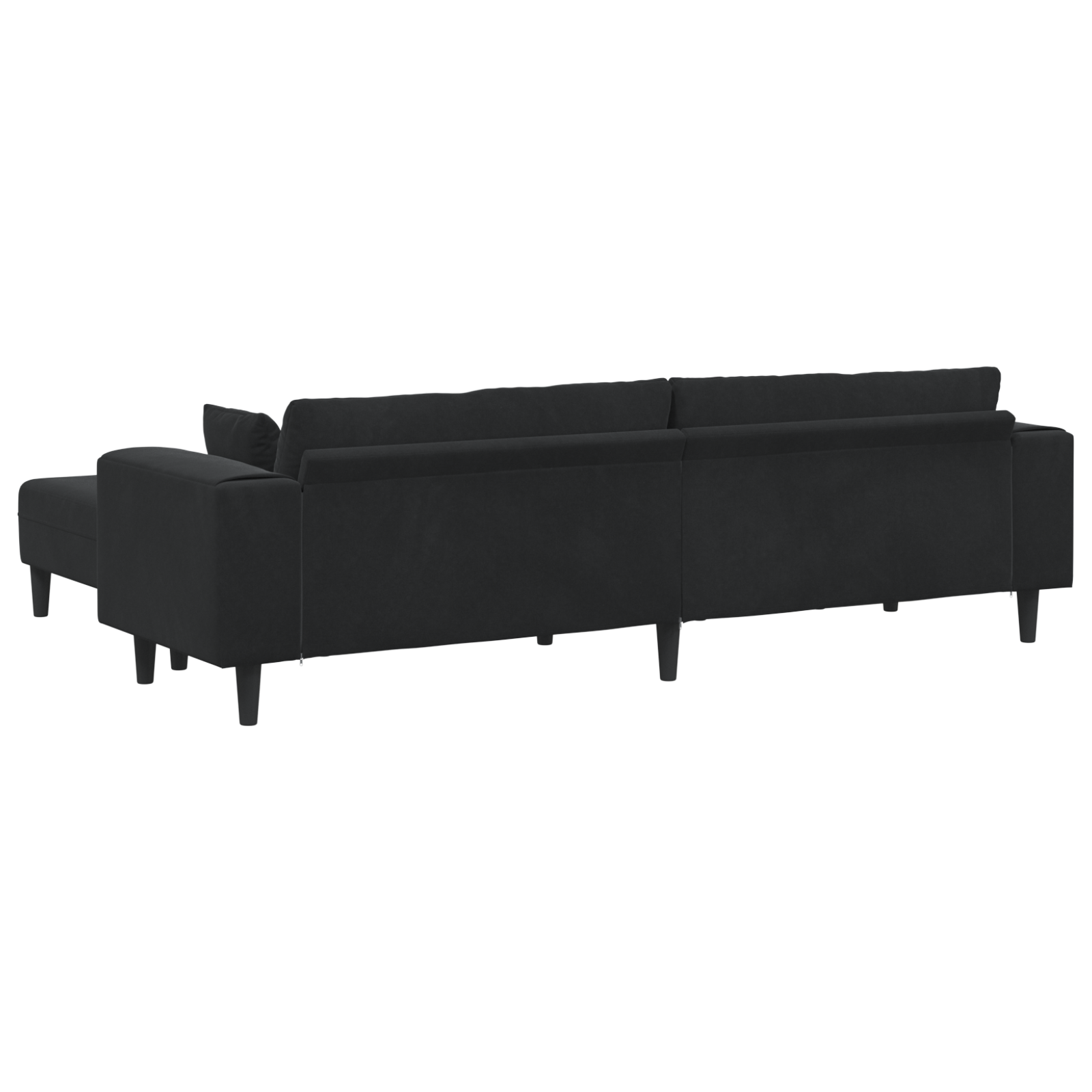 vidaXL Canapea din catifea cu pernă 3 pcs Negru 208 cm Catifea vidaXL Canapea din catifea cu pernă 3 pcs Negru 208 cm Catifea