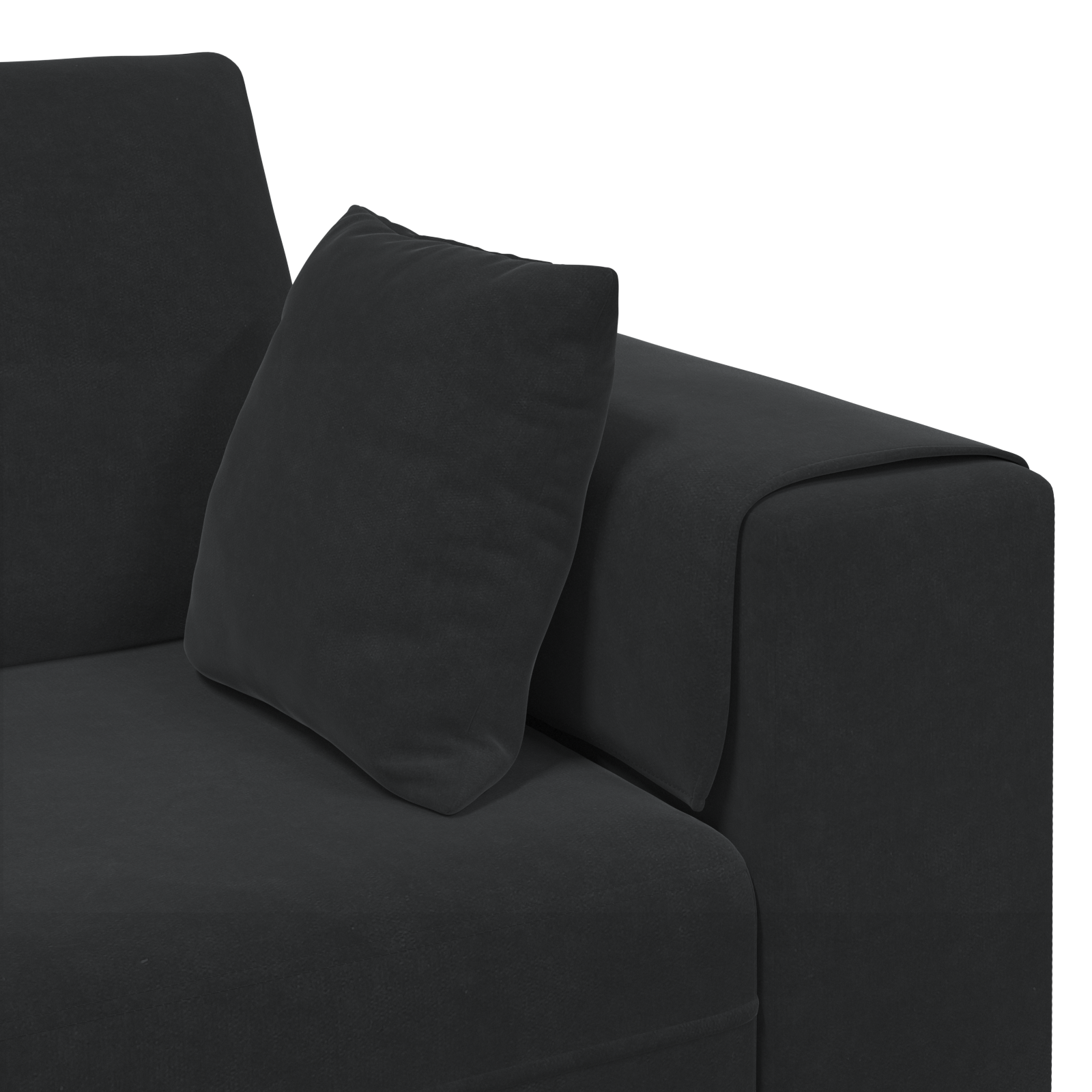 vidaXL Canapea din catifea cu pernă 3 pcs Negru 208 cm Catifea vidaXL Canapea din catifea cu pernă 3 pcs Negru 208 cm Catifea