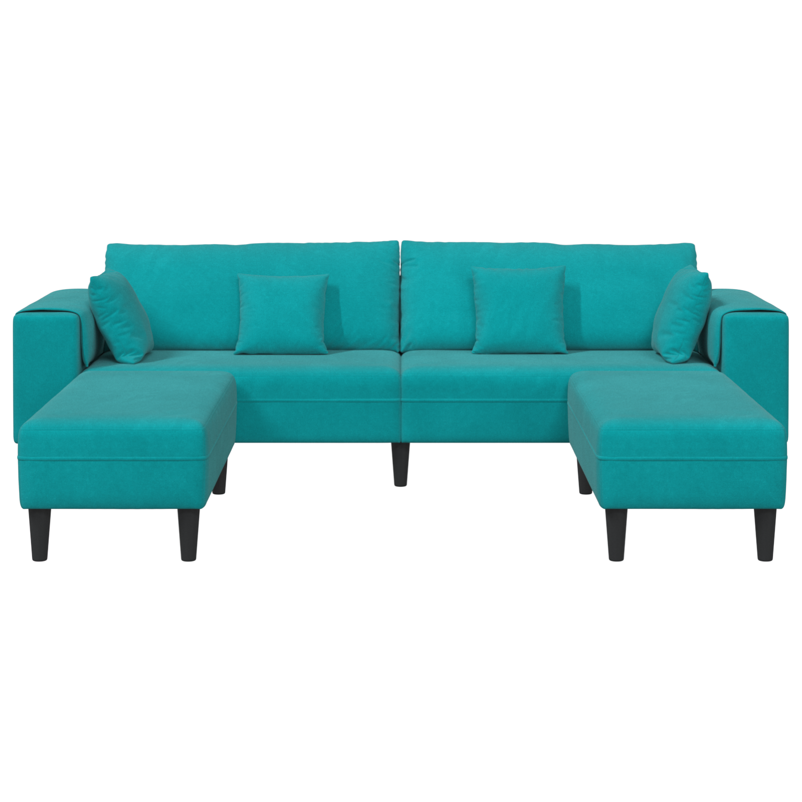 vidaXL Canapea din catifea cu pernă 3 pcs Turcoaz 208 cm Catifea