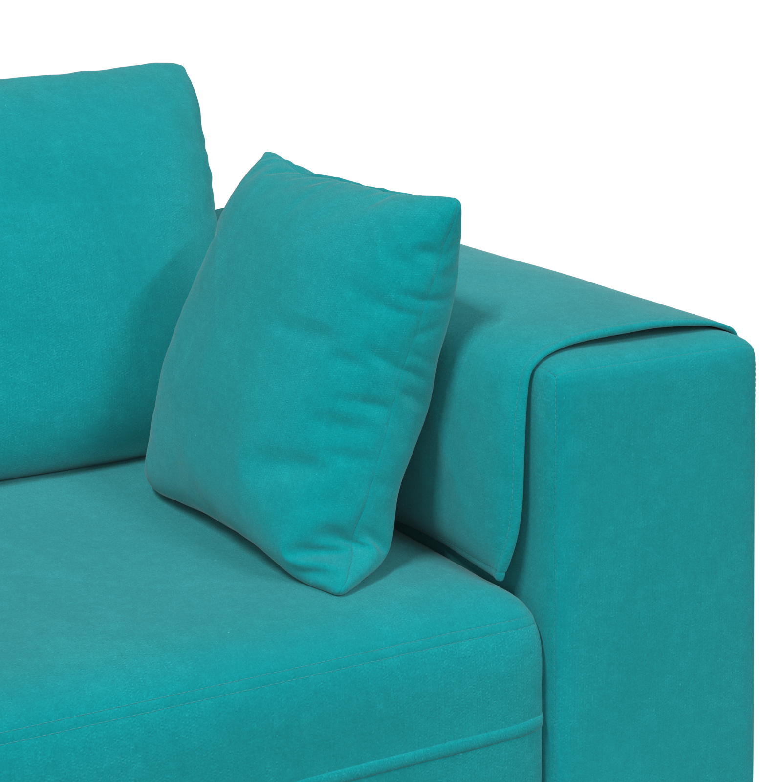 vidaXL Canapea din catifea cu pernă 3 pcs Turcoaz 208 cm Catifea