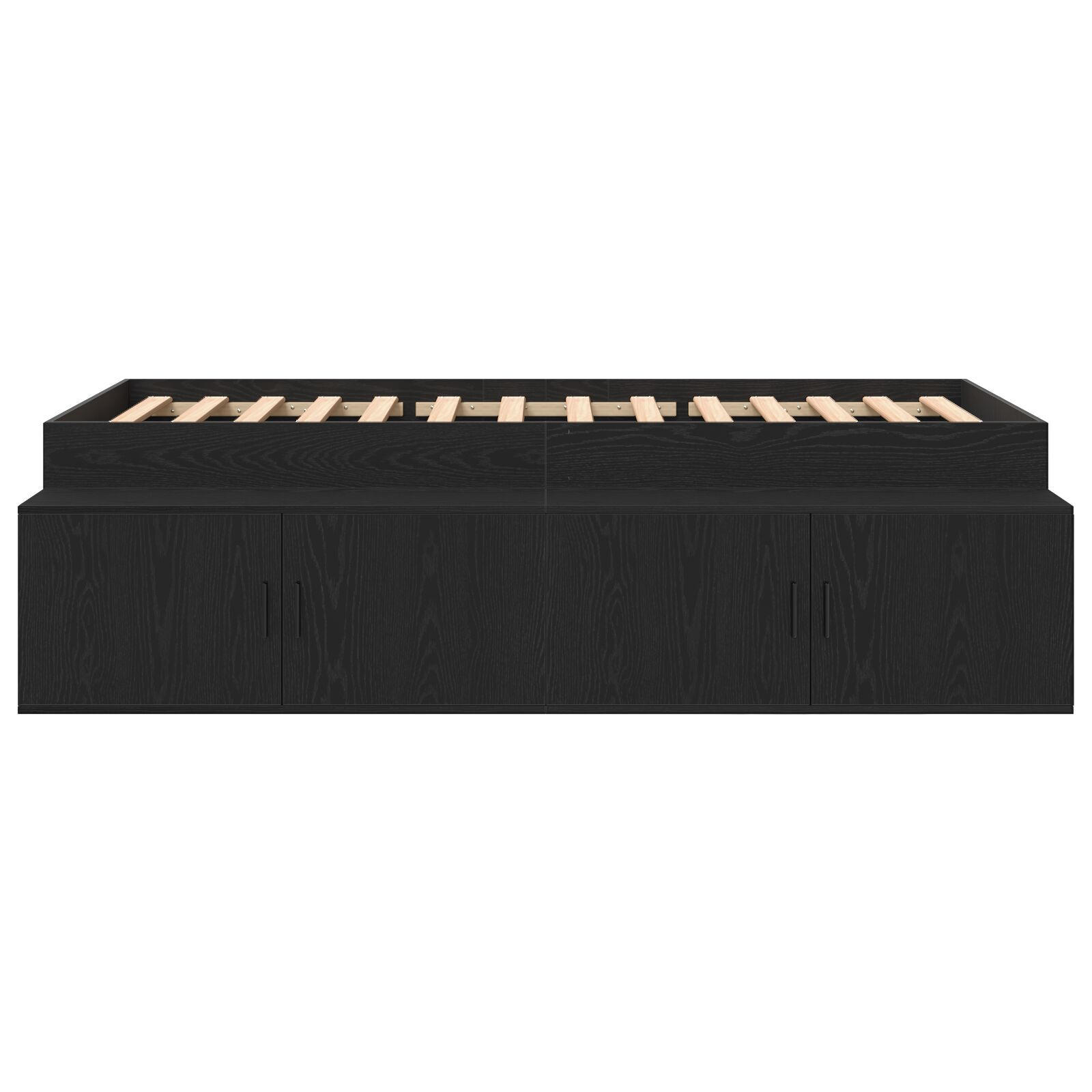 vidaXL Cadru de pat cu depozitare Stejar negru 100 x 200 cm