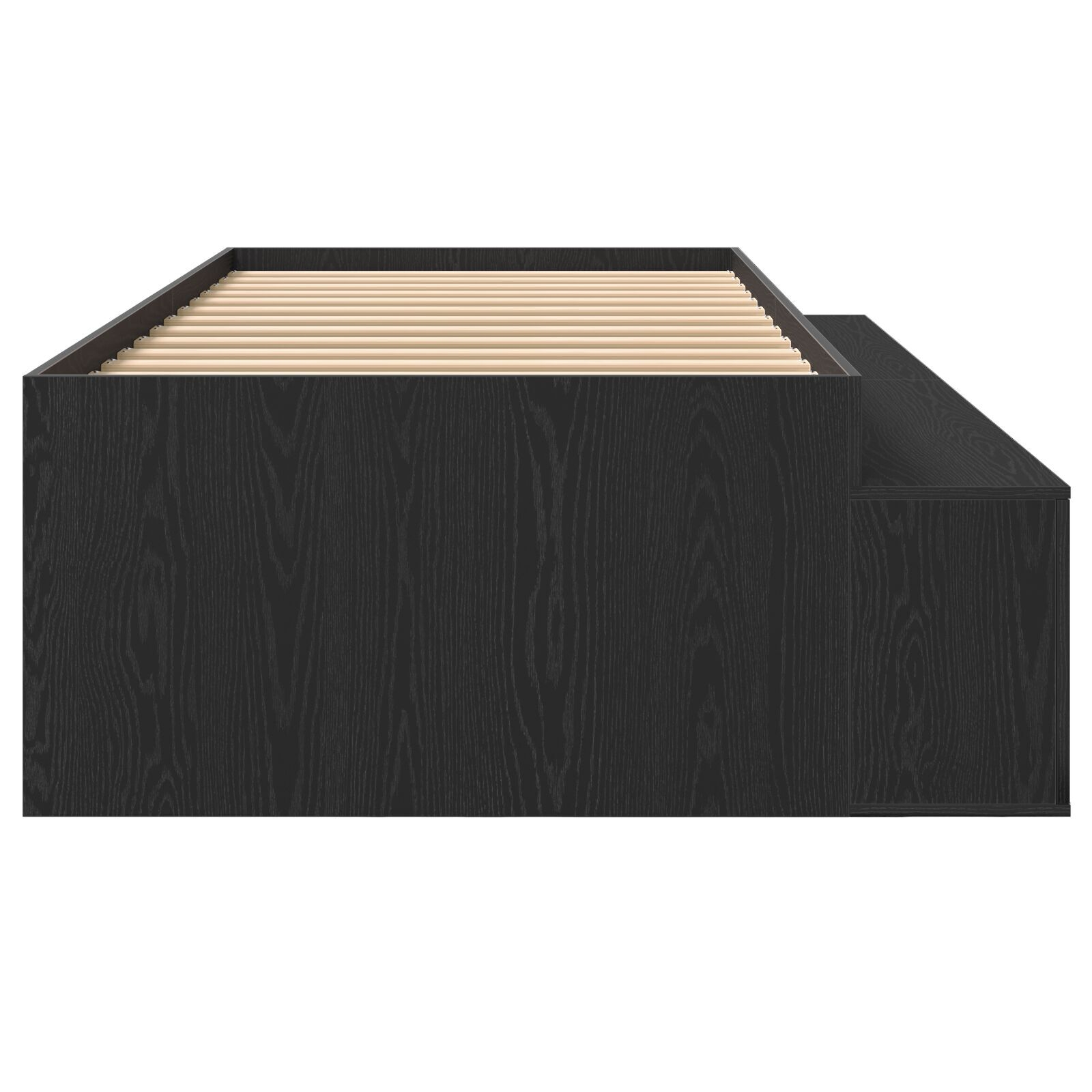 vidaXL Cadru de pat cu depozitare Stejar negru 100 x 200 cm