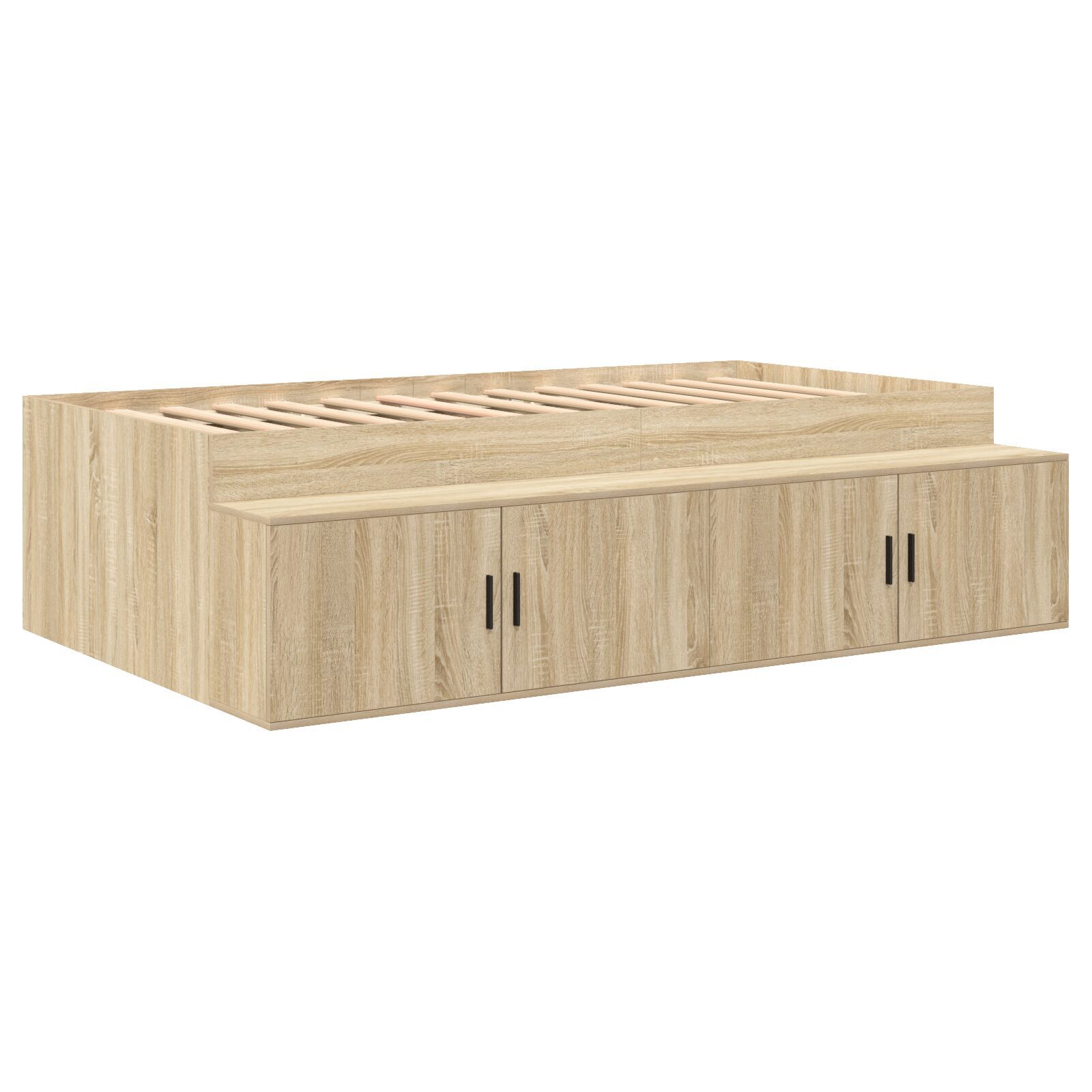 vidaXL Cadru de pat cu depozitare Stejar sonoma 100 x 200 cm vidaXL Cadru de pat cu depozitare Stejar sonoma 100 x 200 cm