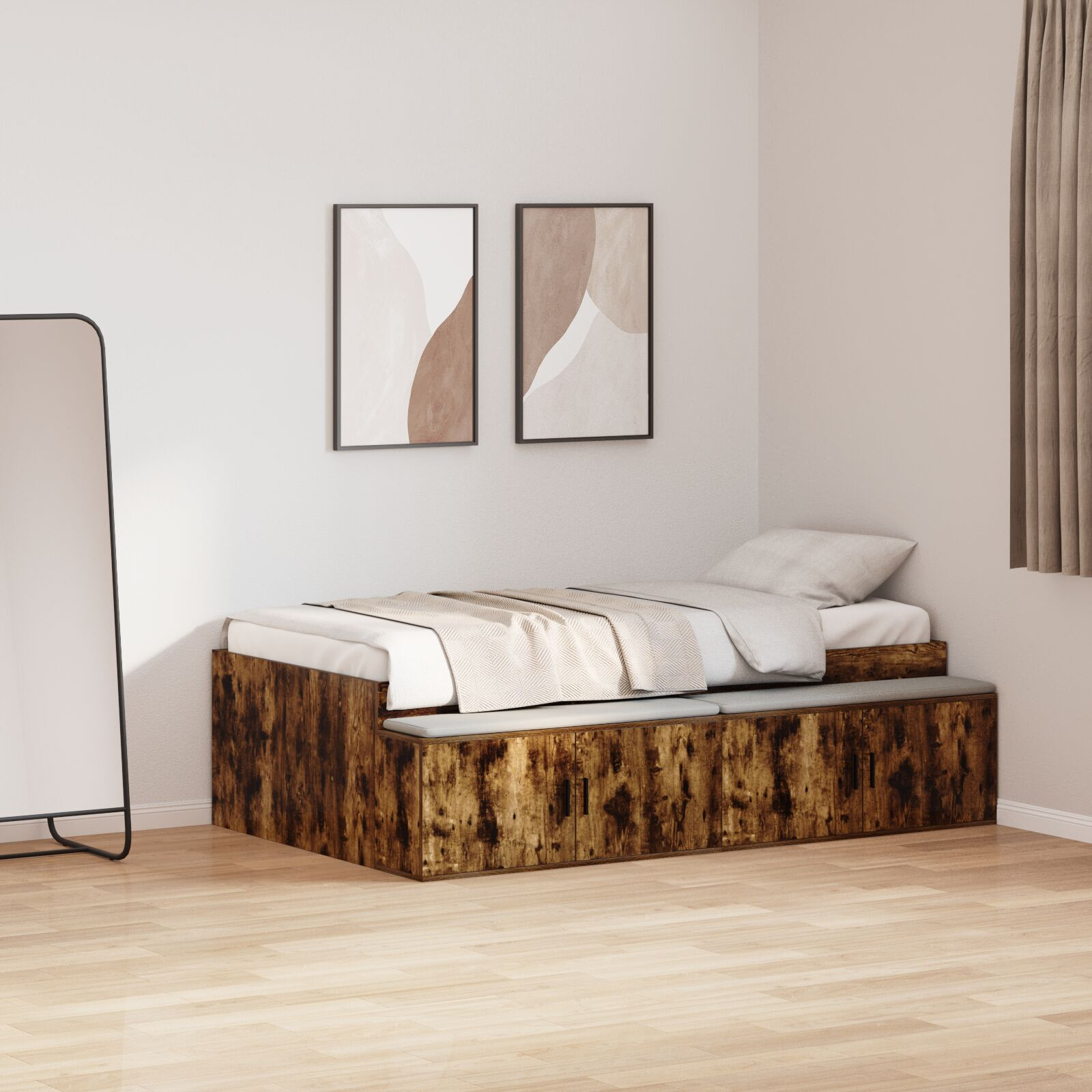 vidaXL Cadru de Pat Afumat 100x200 cm