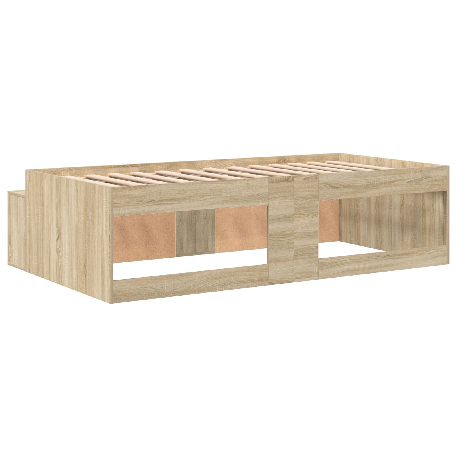 vidaXL Cadru de pat cu depozitare Stejar sonoma 90 x 200 cm