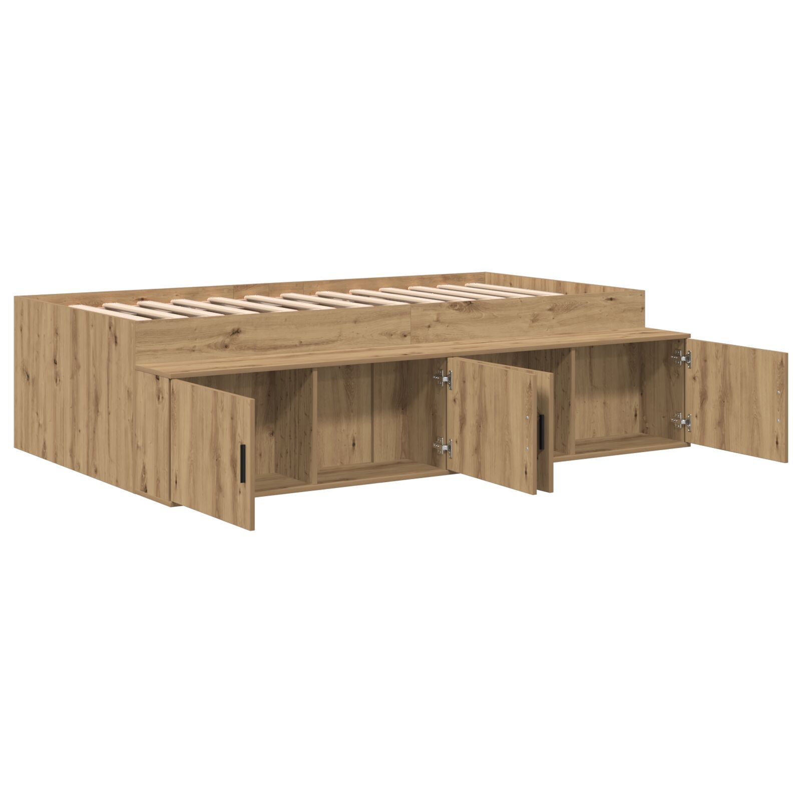 vidaXL Cadru de pat cu depozitare stejar artizanal 80 x 200 cm vidaXL Cadru de pat cu depozitare stejar artizanal 80 x 200 cm