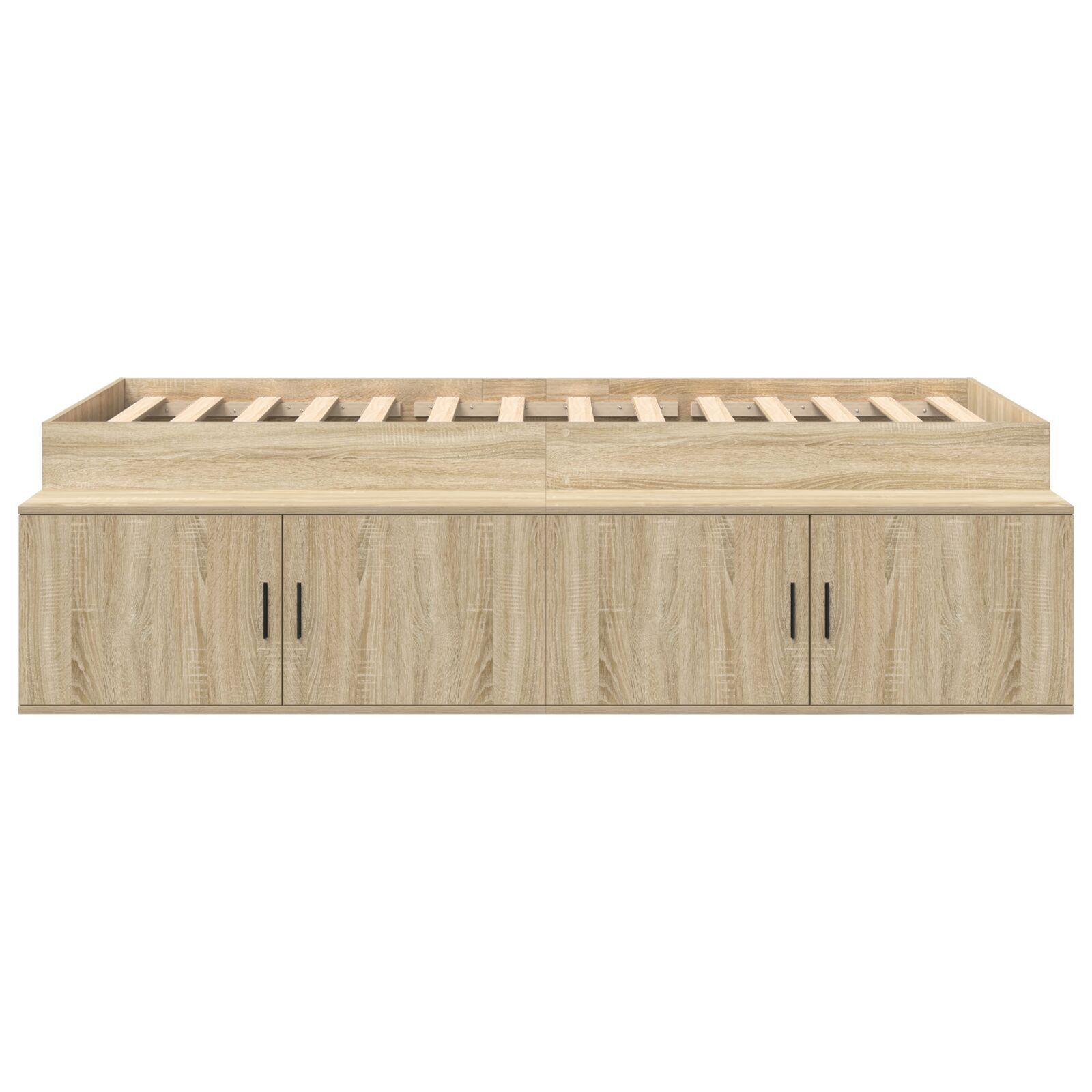 vidaXL Cadru de pat cu depozitare Stejar sonoma 90 x 190 cm