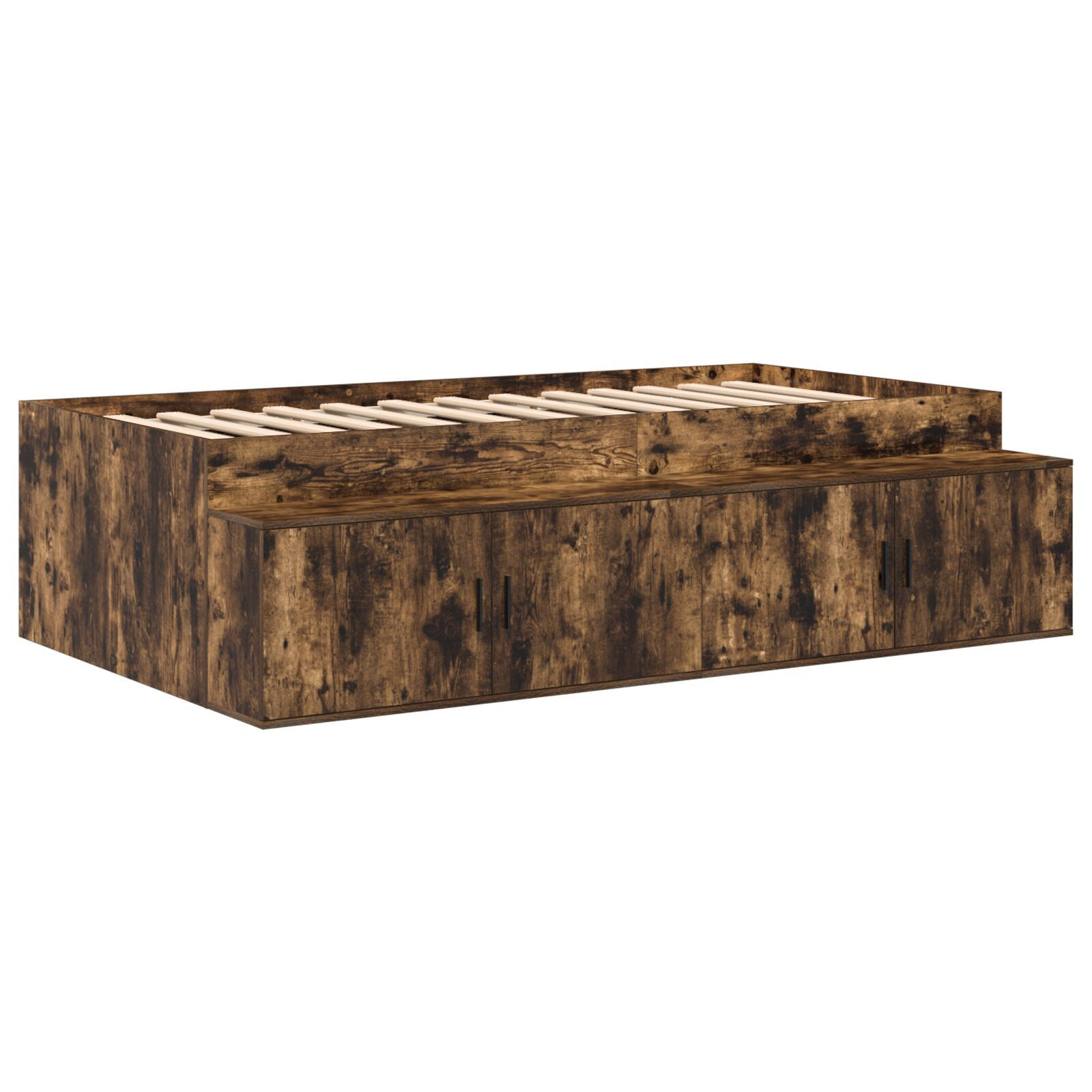 vidaXL Cadru de pat cu depozitare Stejar afumat 90 x 190 cm vidaXL Cadru de pat cu depozitare Stejar afumat 90 x 190 cm
