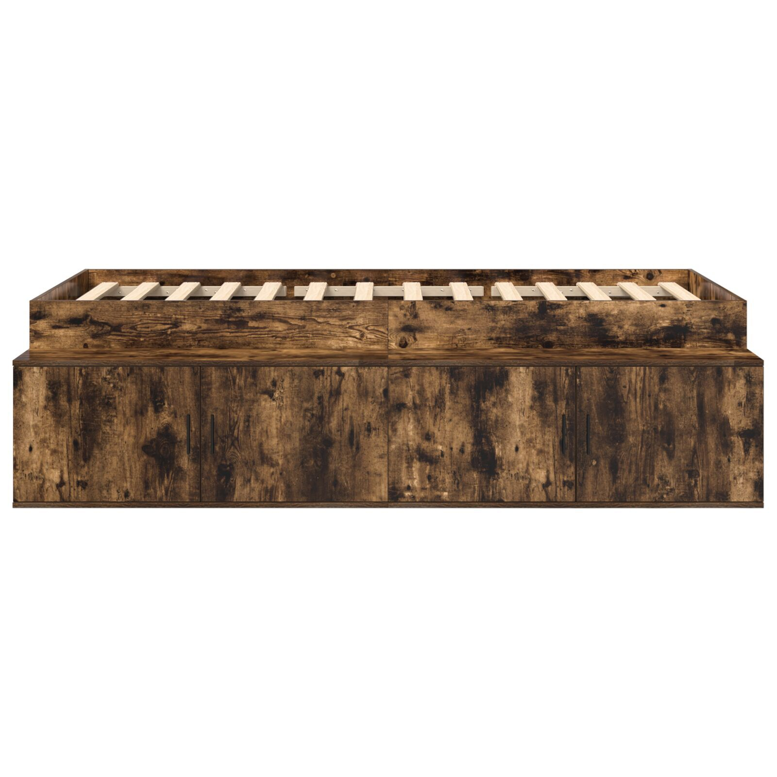 vidaXL Cadru de pat cu depozitare Stejar afumat 90 x 190 cm vidaXL Cadru de pat cu depozitare Stejar afumat 90 x 190 cm