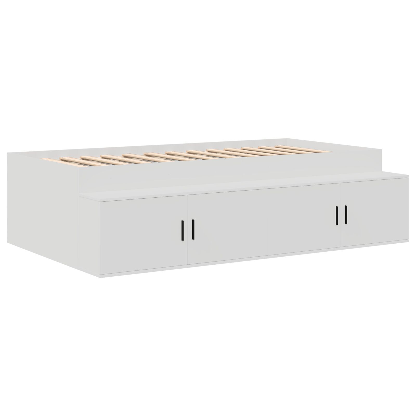 vidaXL Cadru de pat cu depozitare Alb 75 x 190 cm Lemn compozit