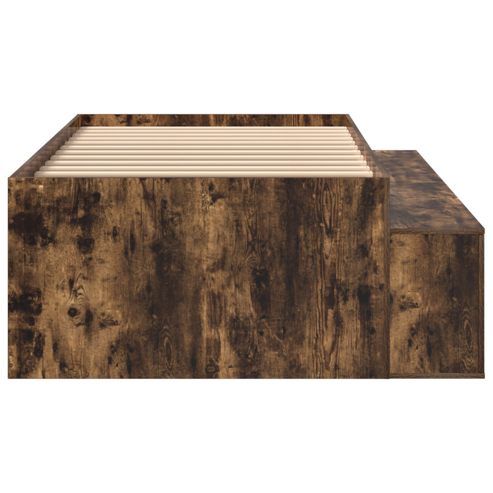 vidaXL Cadru de pat cu depozitare Stejar afumat 75 x 190 cm