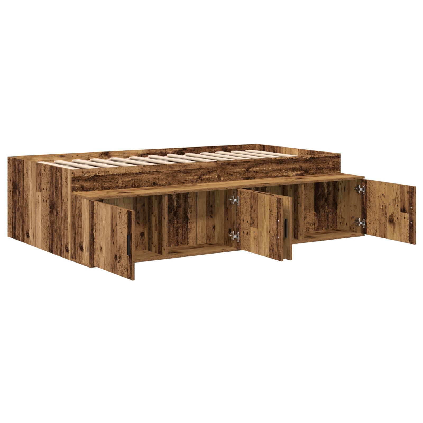 vidaXL Cadru de pat cu depozitare stejar artizanal 75 x 190 cm