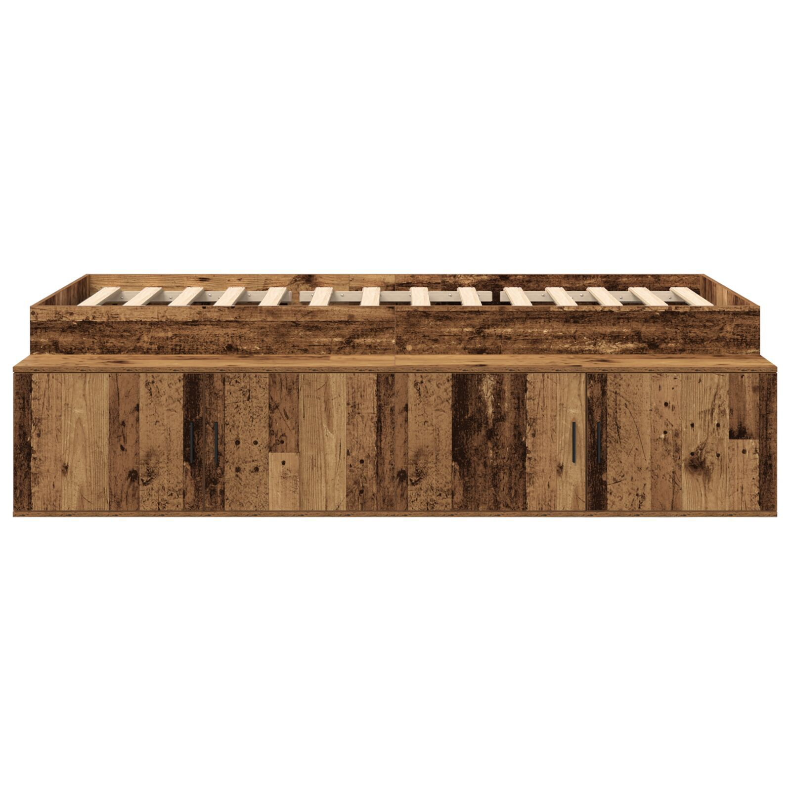vidaXL Cadru de pat cu depozitare stejar artizanal 75 x 190 cm