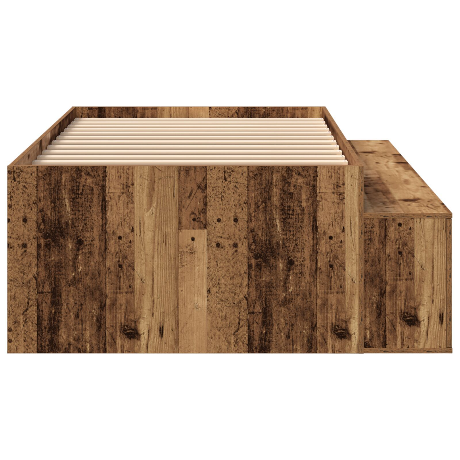 vidaXL Cadru de pat cu depozitare stejar artizanal 75 x 190 cm