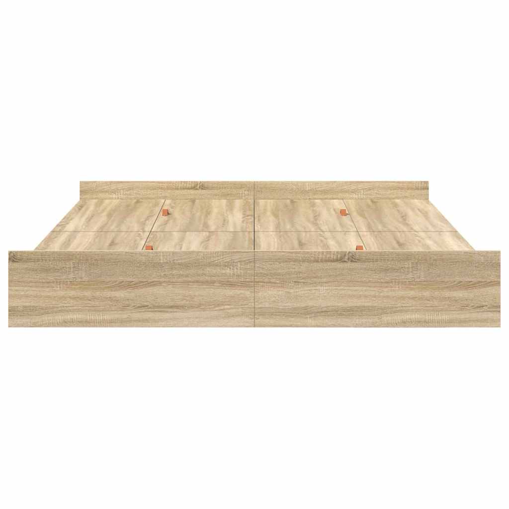 vidaXL Cadru de pat cu depozitare cu sertar Stejar Sonoma 200 x 200 cm