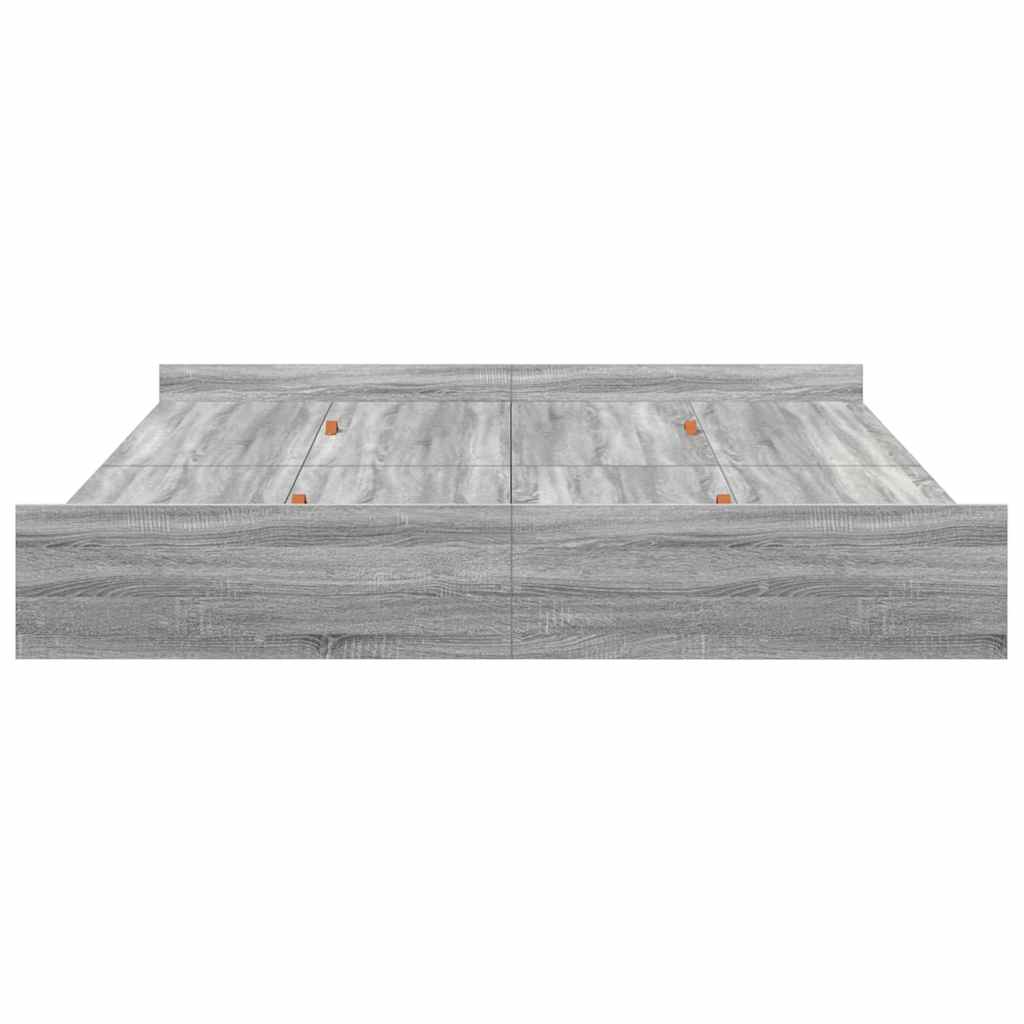 vidaXL Cadru de pat cu depozitare cu headboard sonoma gri 180 x 200 cm