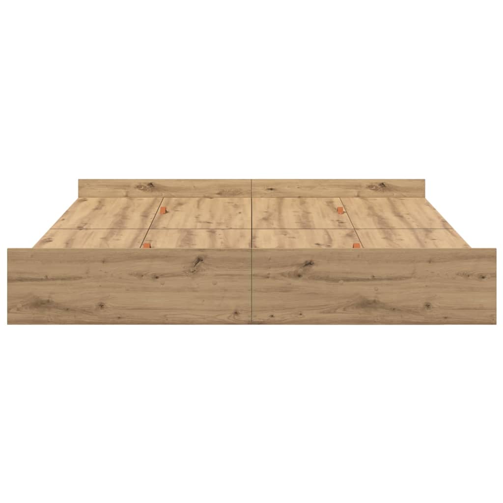 vidaXL Cadru de pat cu depozitare stejar artizanal 180 x 200 cm vidaXL Cadru de pat cu depozitare stejar artizanal 180 x 200 cm