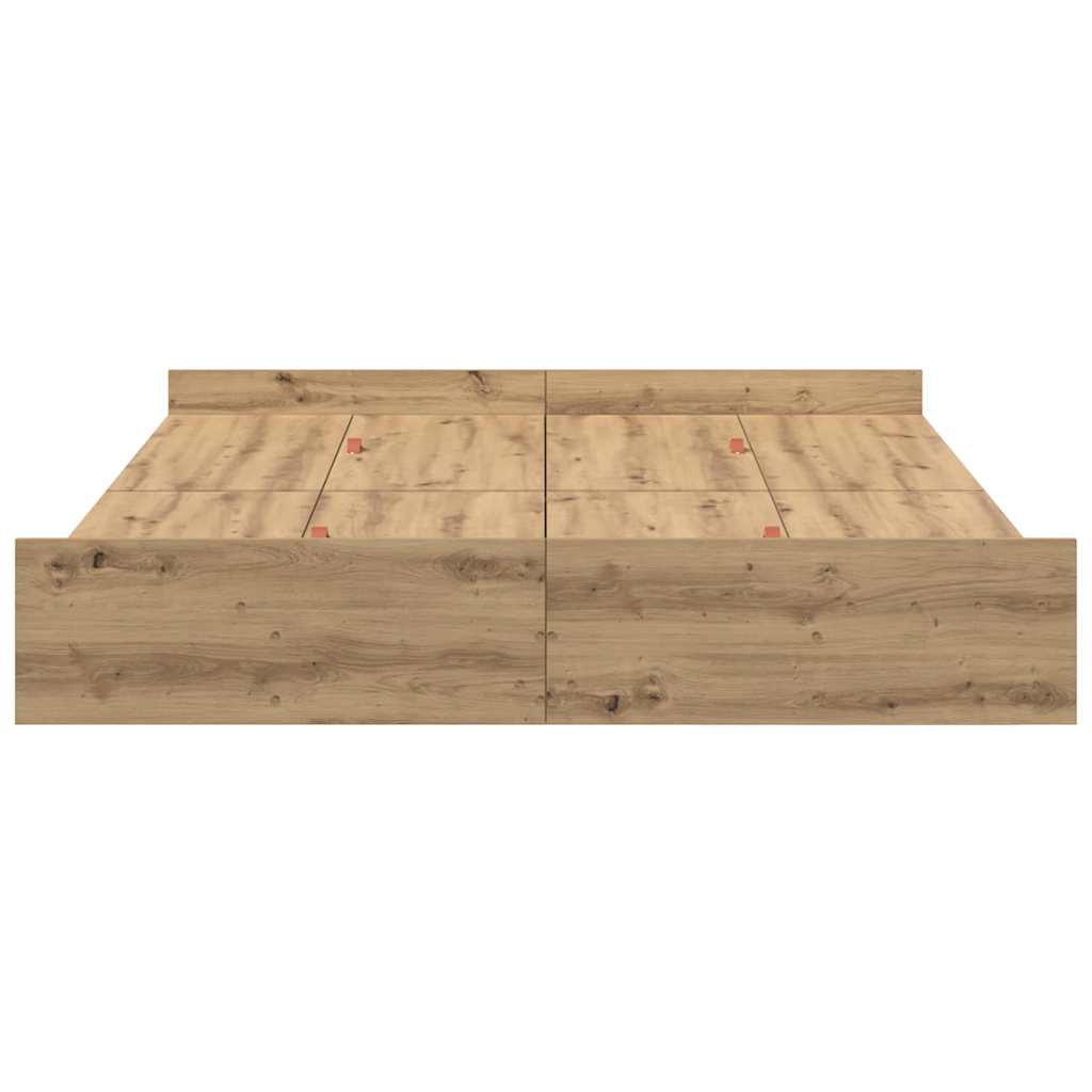 vidaXL Cadru de pat cu depozitare Stejar Artizanal 140 x 200 cm
