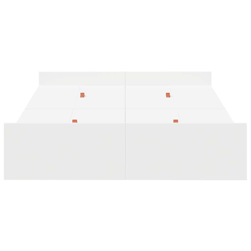 vidaXL Cadru de pat cu depozitare Alb 120 x 200 cm Lemn compozit