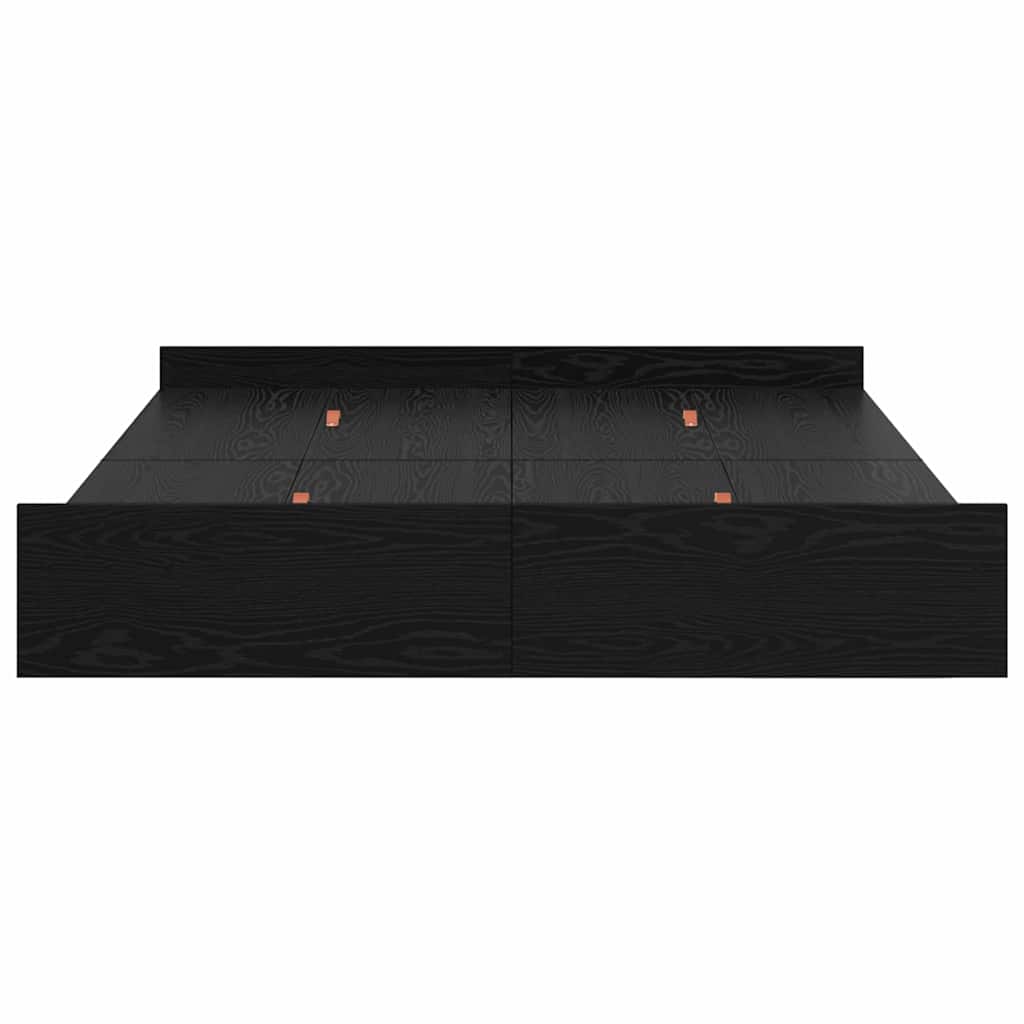 vidaXL Cadru de pat cu depozitare cu sertar Stejar Negru 140 x 190 cm