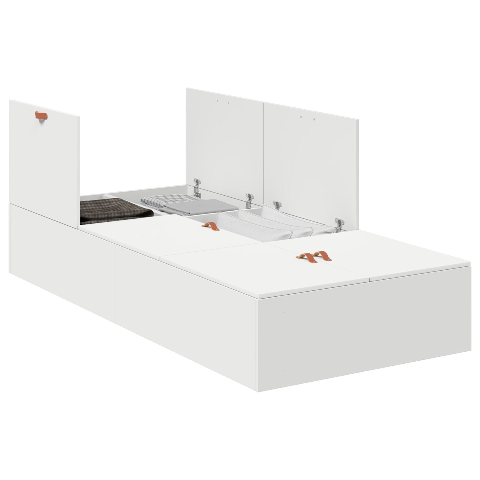 vidaXL Cadru de pat cu depozitare Alb 200 x 90 x 31.5 cm Lemn compozit vidaXL Cadru de pat cu depozitare Alb 200 x 90 x 31.5 cm Lemn compozit