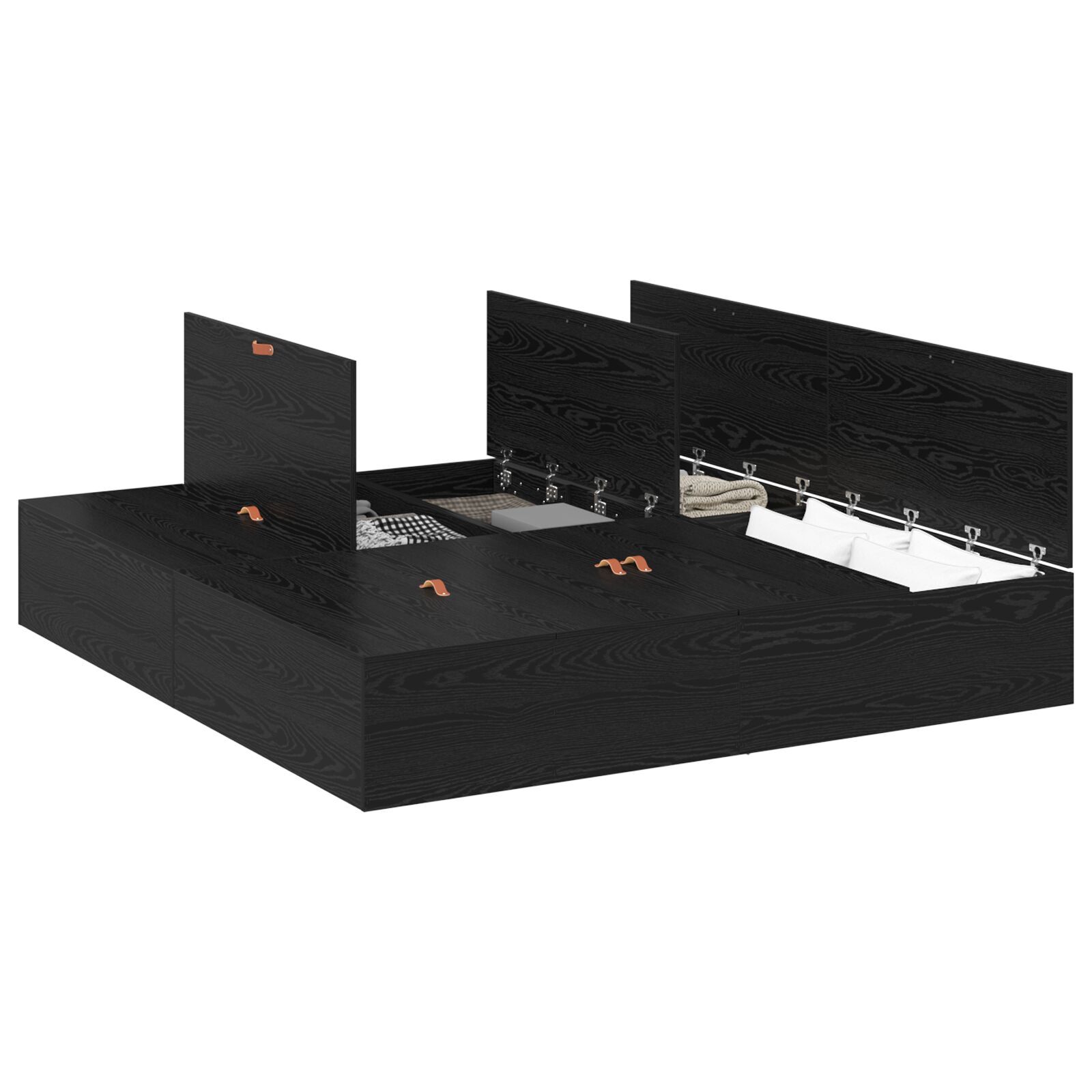 vidaXL Cadru de pat Stejar negru 200 x 200 x 31.5 cm Lemn compozit vidaXL Cadru de pat Stejar negru 200 x 200 x 31.5 cm Lemn compozit