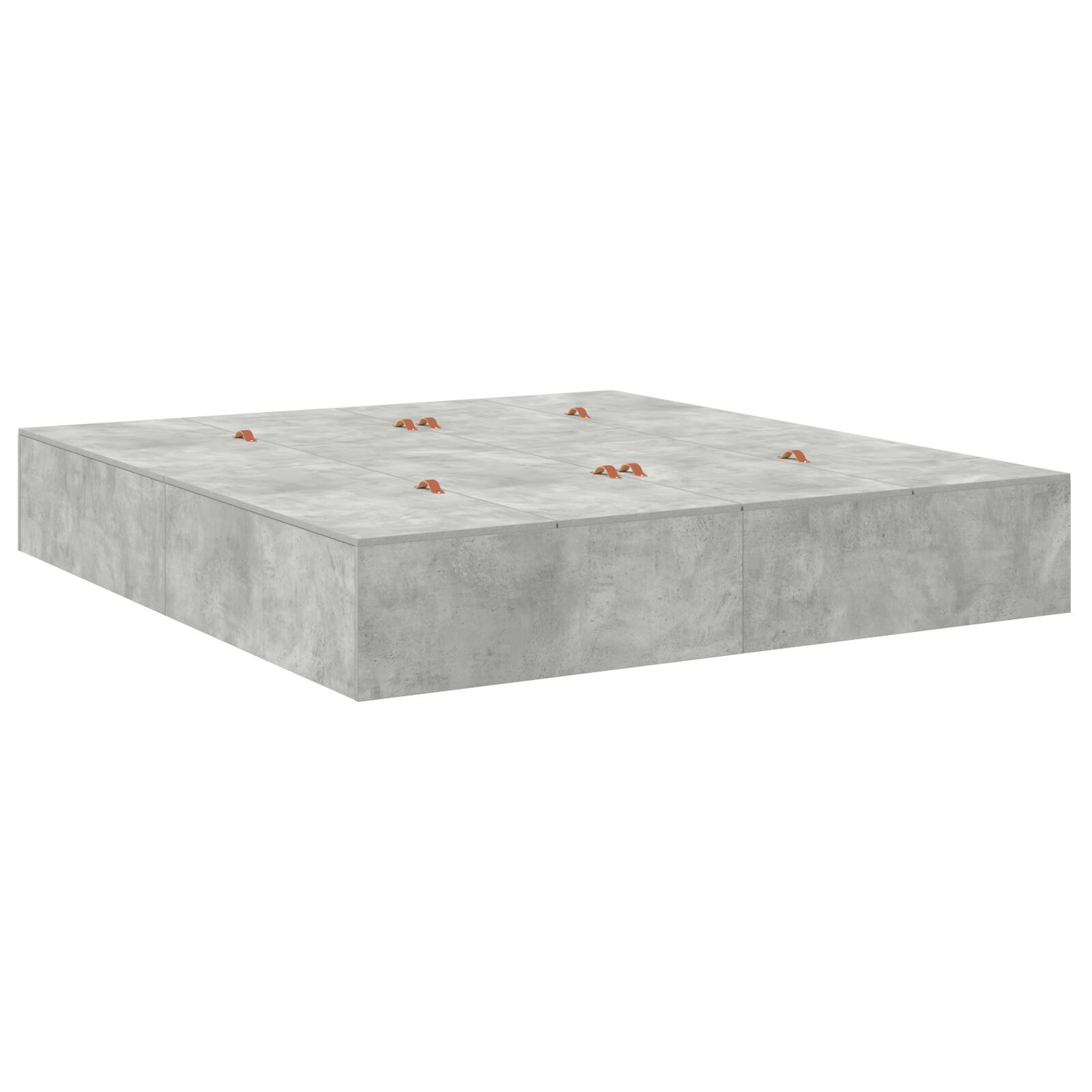 vidaXL Cadru de pat Gri beton 200 x 200 x 31.5 cm Lemn compozit vidaXL Cadru de pat Gri beton 200 x 200 x 31.5 cm Lemn compozit