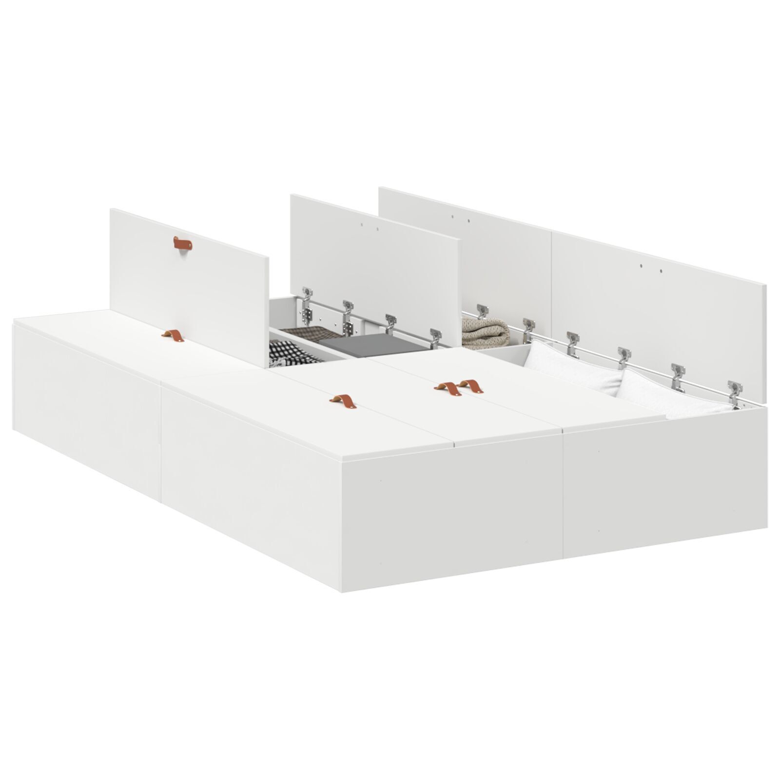 vidaXL Cadru de pat cu depozitare Alb 120 x 200 cm Lemn compozit