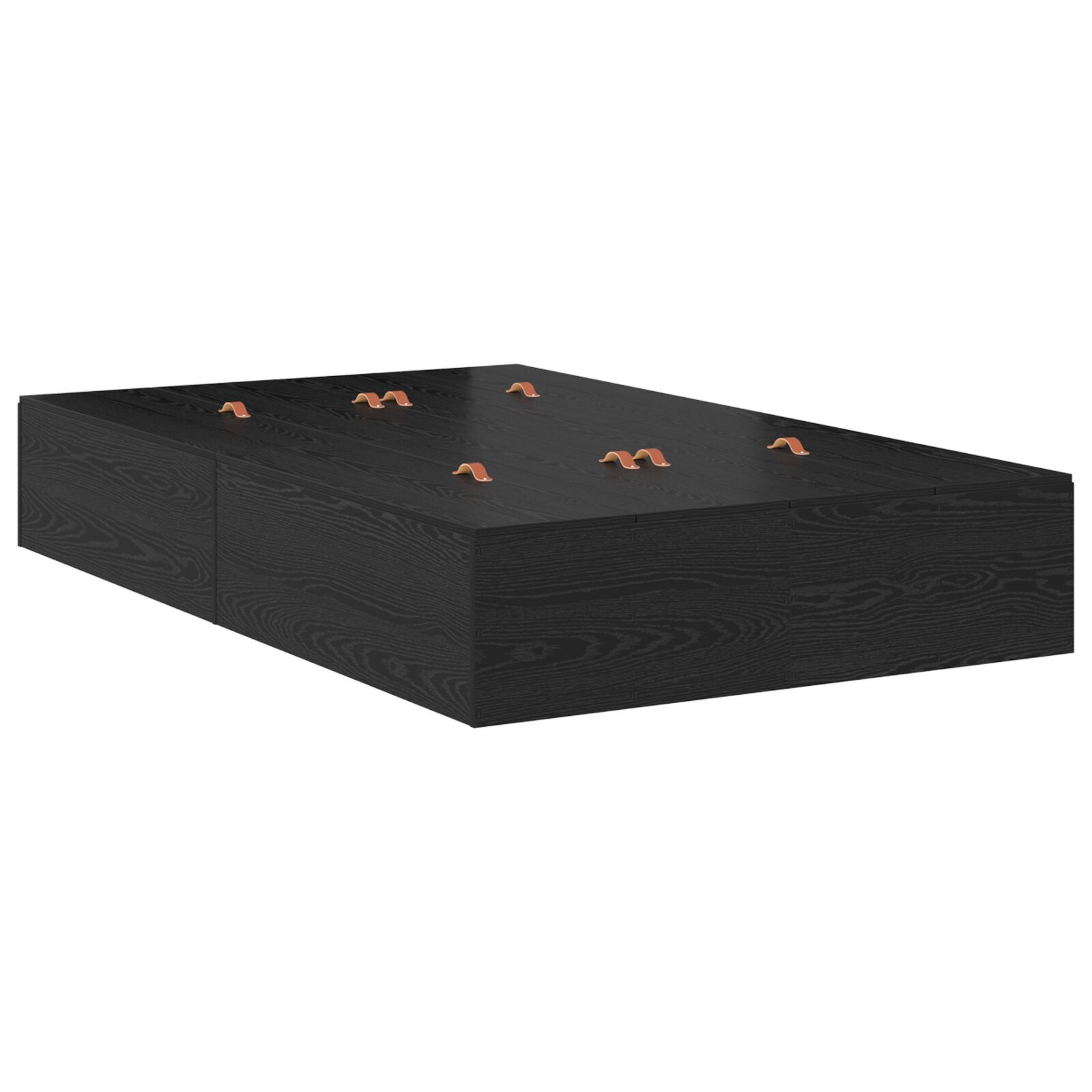 vidaXL Cadru de pat cu depozitare Stejar Negru 120 x 200 cm