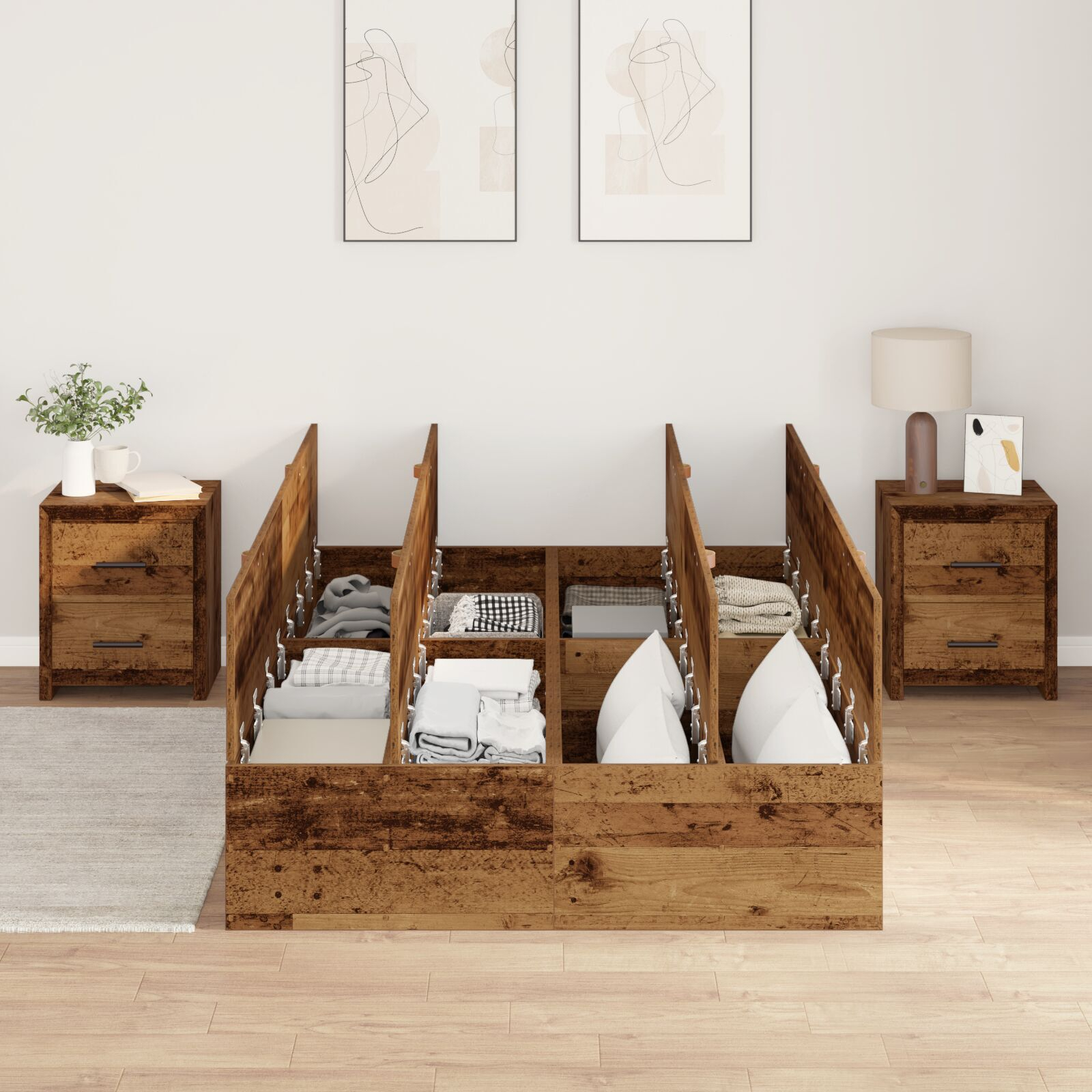 vidaXL Cadru de pat Lemn vechi 200 x 120 x 31.5 cm Lemn compozit vidaXL Cadru de pat Lemn vechi 200 x 120 x 31.5 cm Lemn compozit