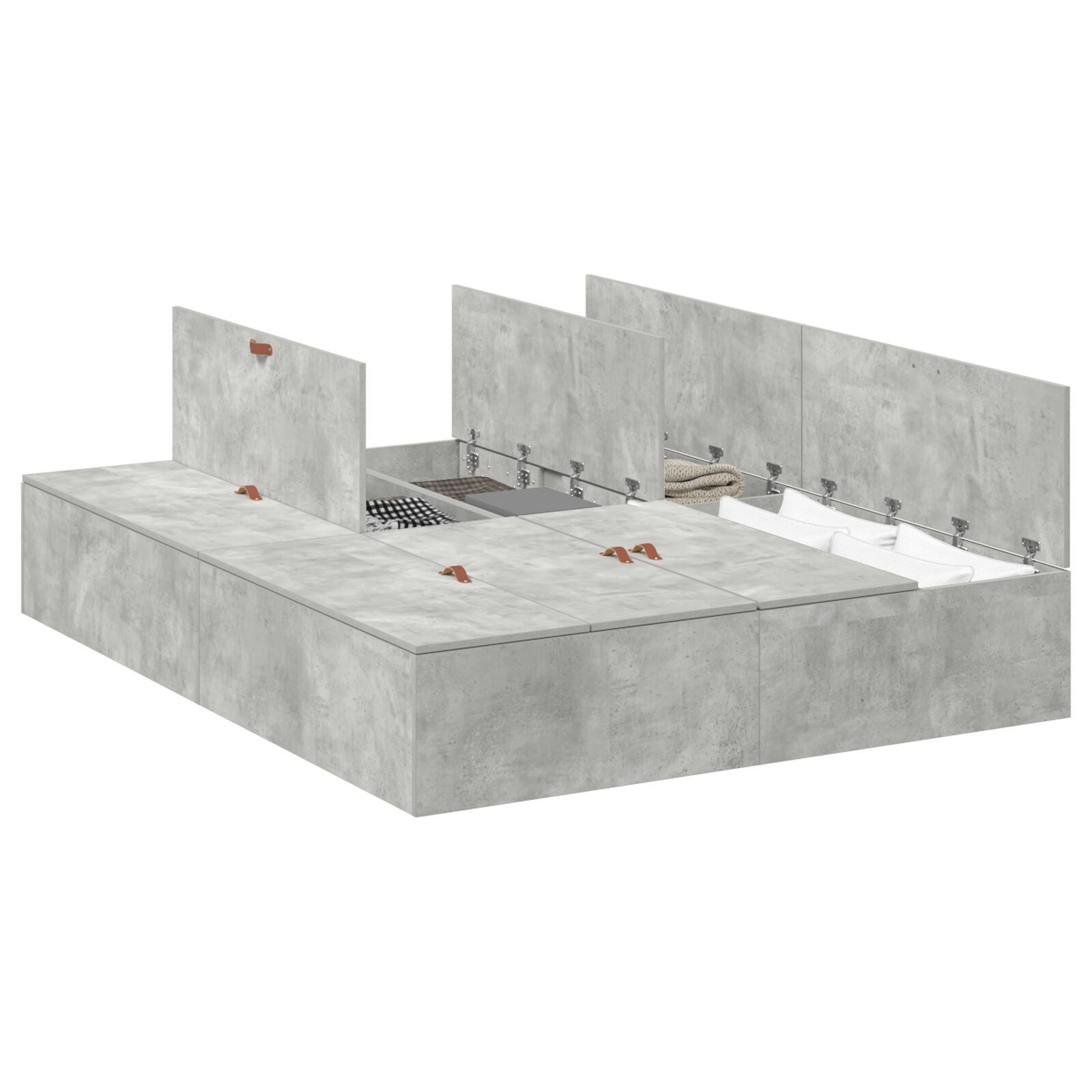 vidaXL Cadru de pat Gri beton 200 x 160 x 31.5 cm Lemn compozit vidaXL Cadru de pat Gri beton 200 x 160 x 31.5 cm Lemn compozit