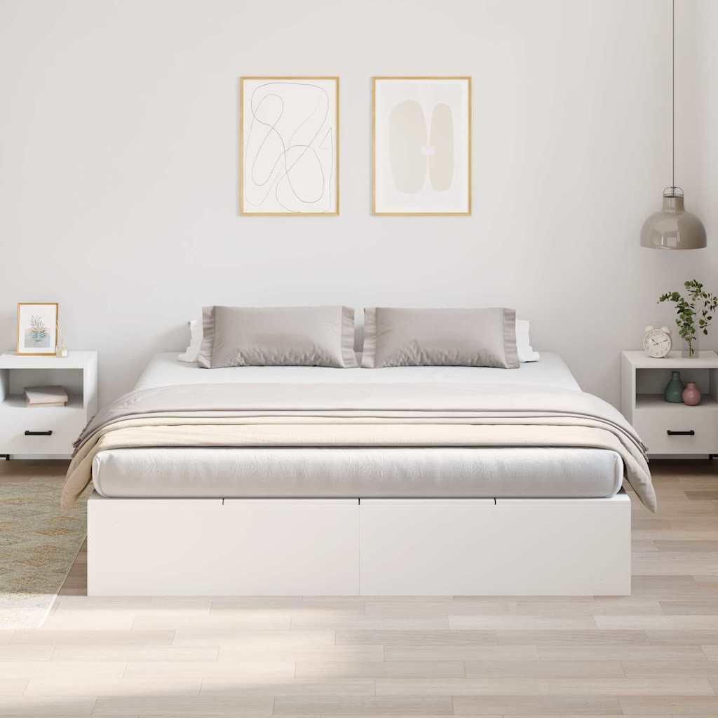 vidaXL Cadru de pat cu spațiu de depozitare Alb 180 x 200 cm vidaXL Cadru de pat cu spațiu de depozitare Alb 180 x 200 cm