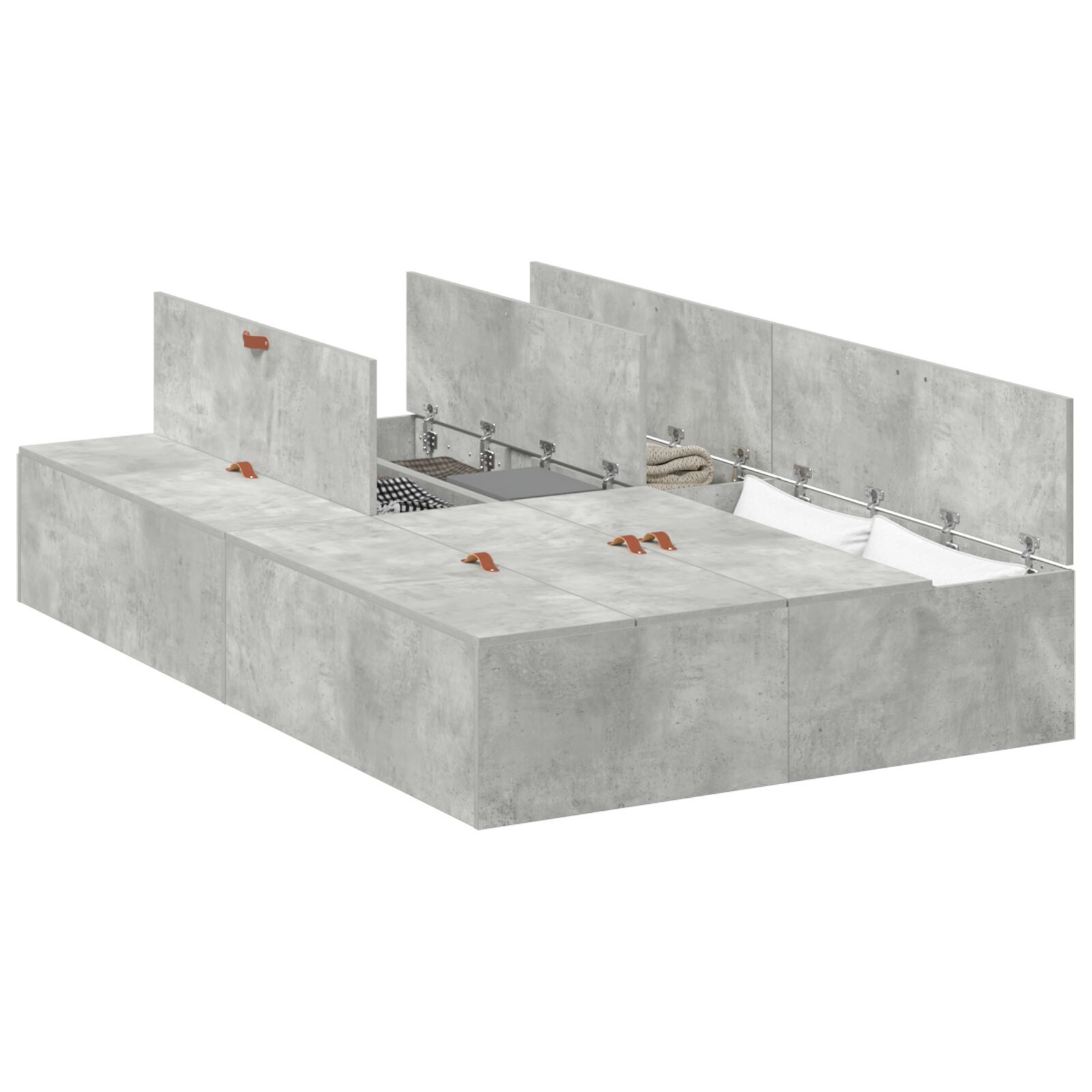vidaXL Cadru de pat Gri beton 190 x 120 x 31.5 cm Lemn compozit vidaXL Cadru de pat Gri beton 190 x 120 x 31.5 cm Lemn compozit